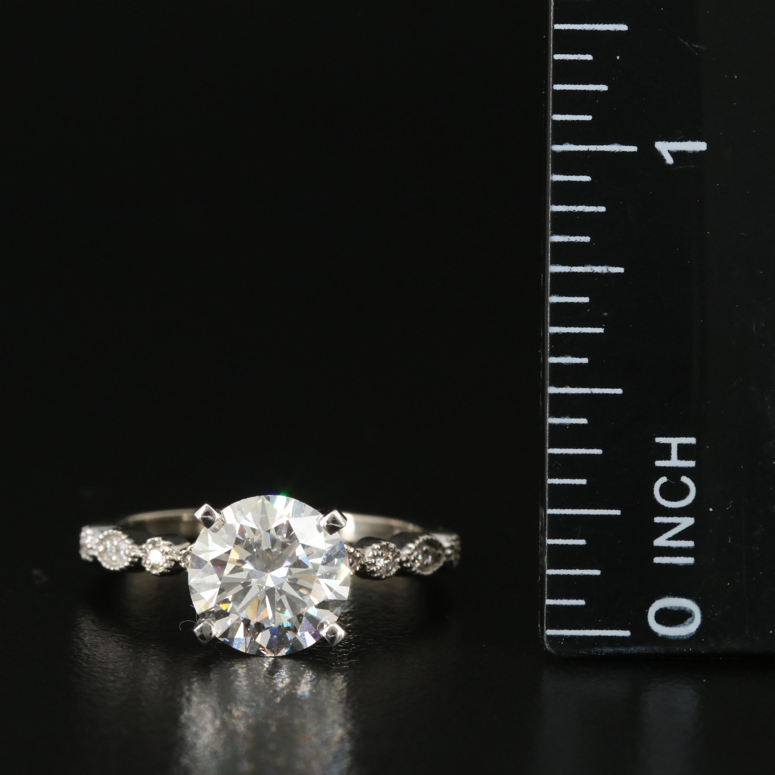 14K 2.33 CTW Lab Grown Diamond Ring with IGI Report and Platinum Head