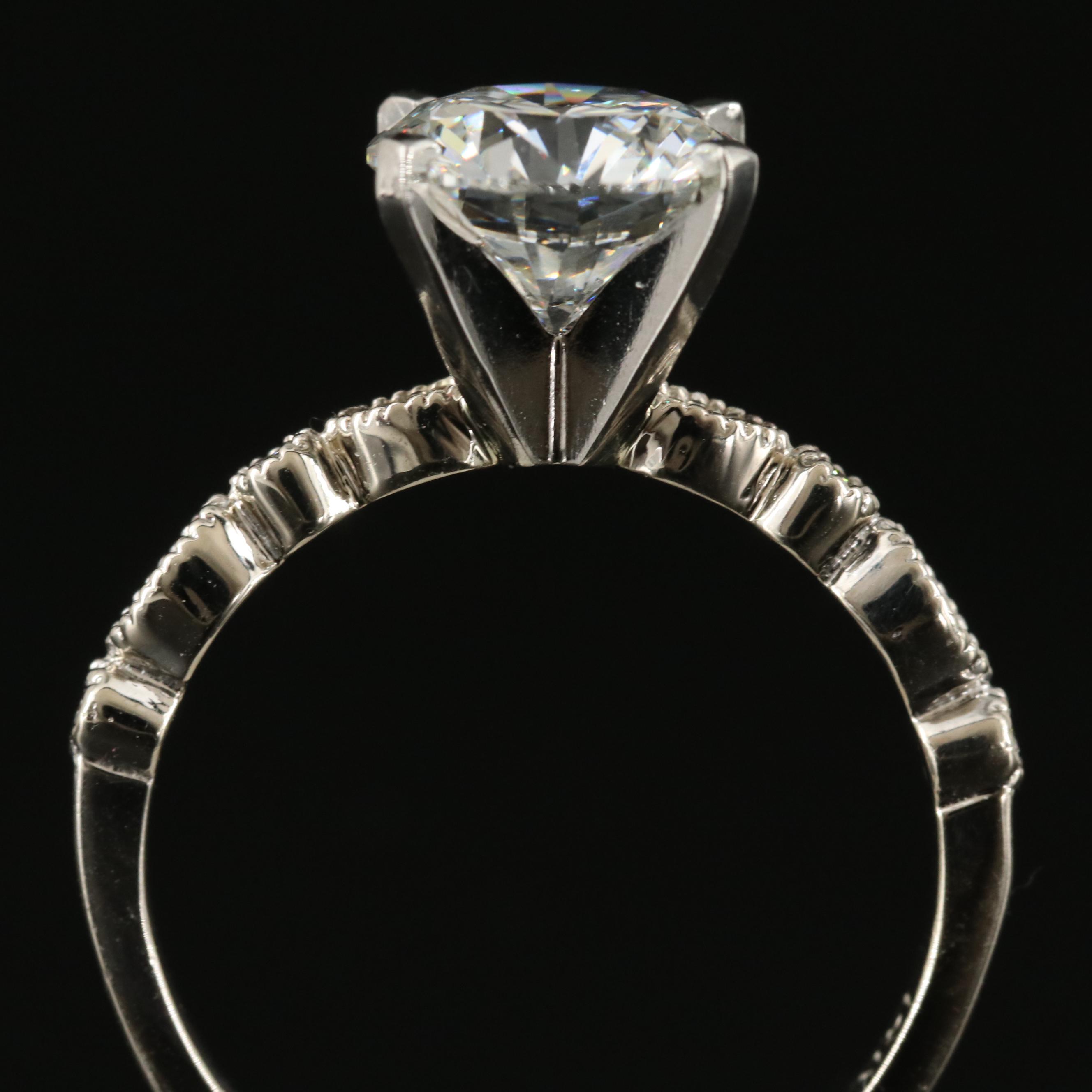 14K 2.33 CTW Lab Grown Diamond Ring with IGI Report and Platinum Head