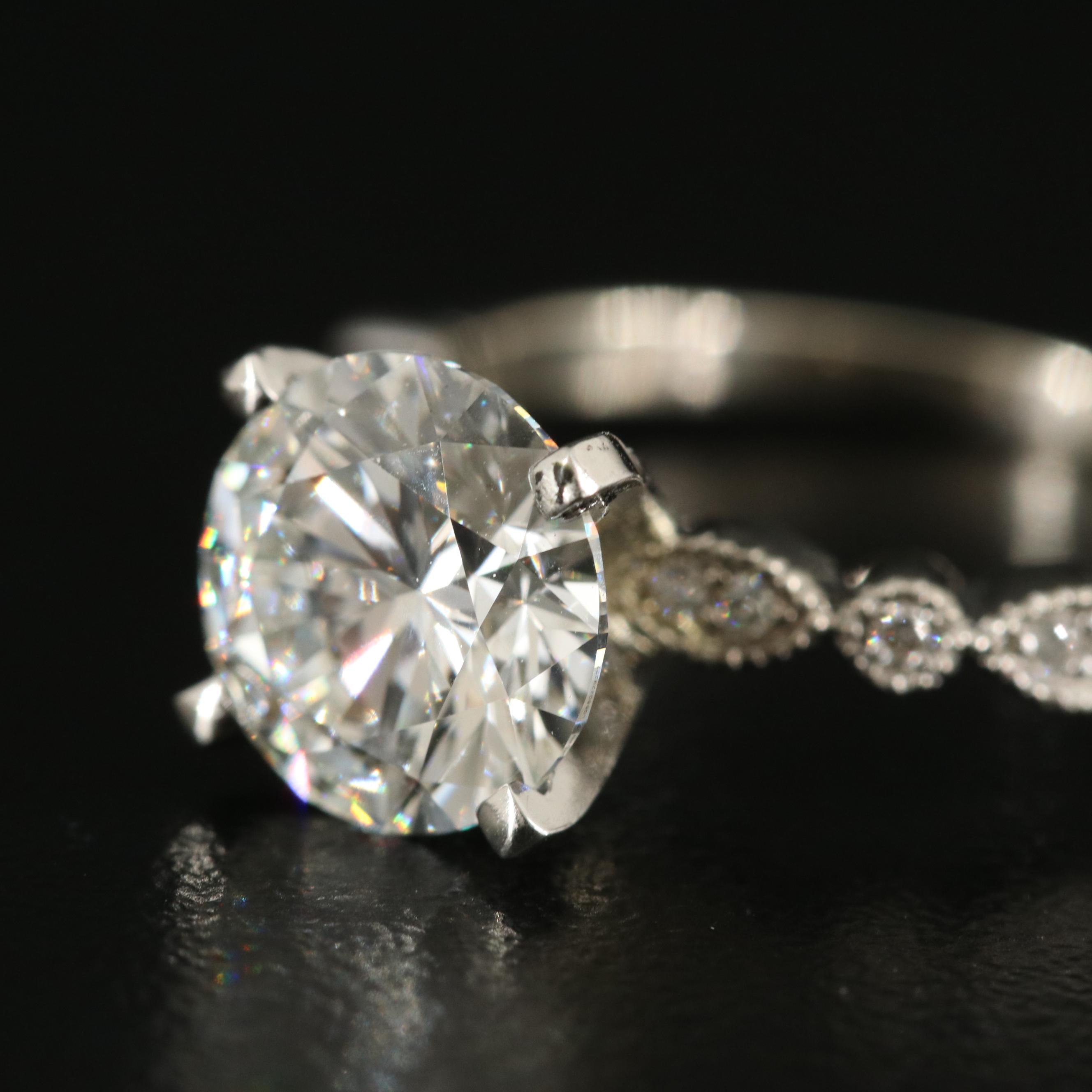 14K 2.33 CTW Lab Grown Diamond Ring with IGI Report and Platinum Head