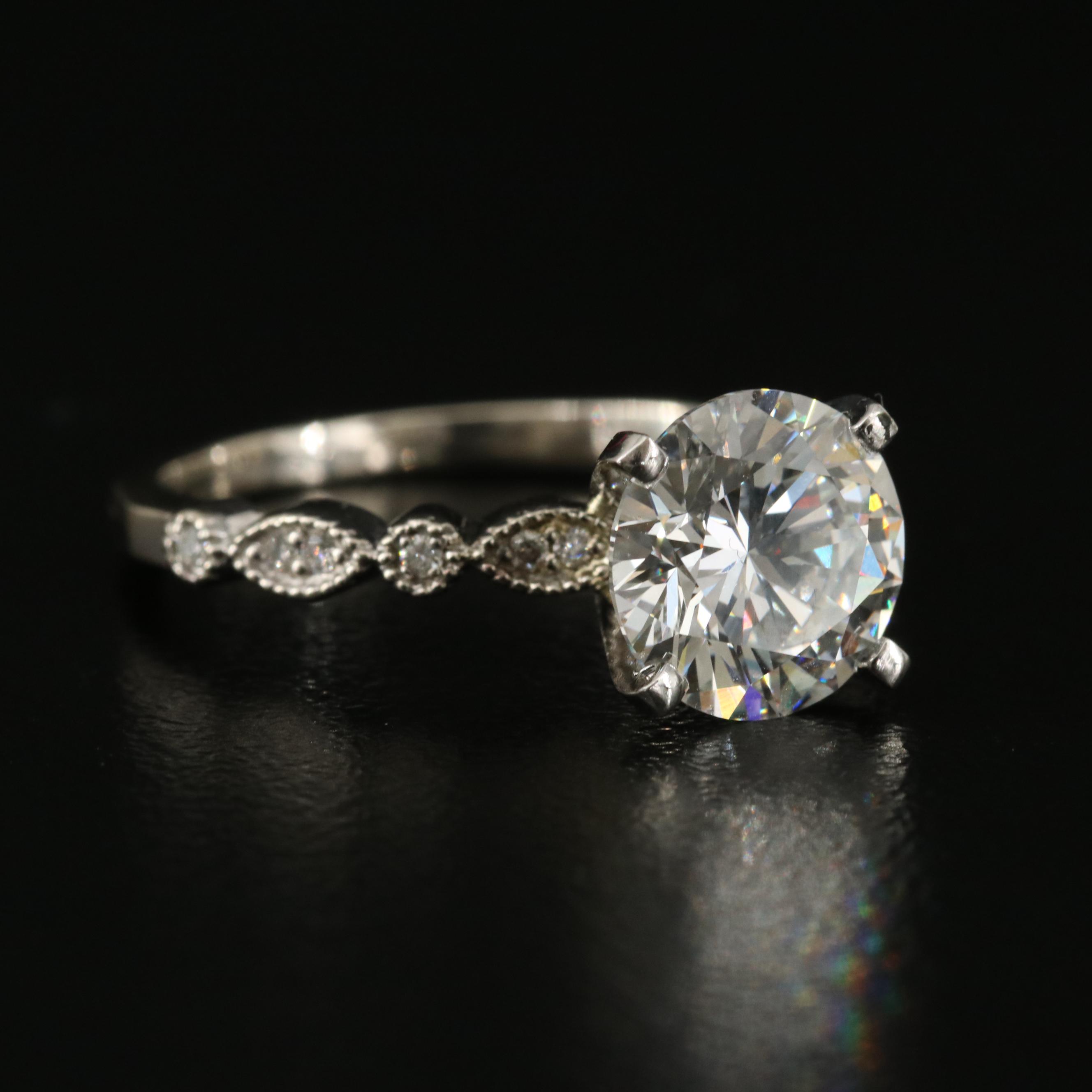 14K 2.33 CTW Lab Grown Diamond Ring with IGI Report and Platinum Head