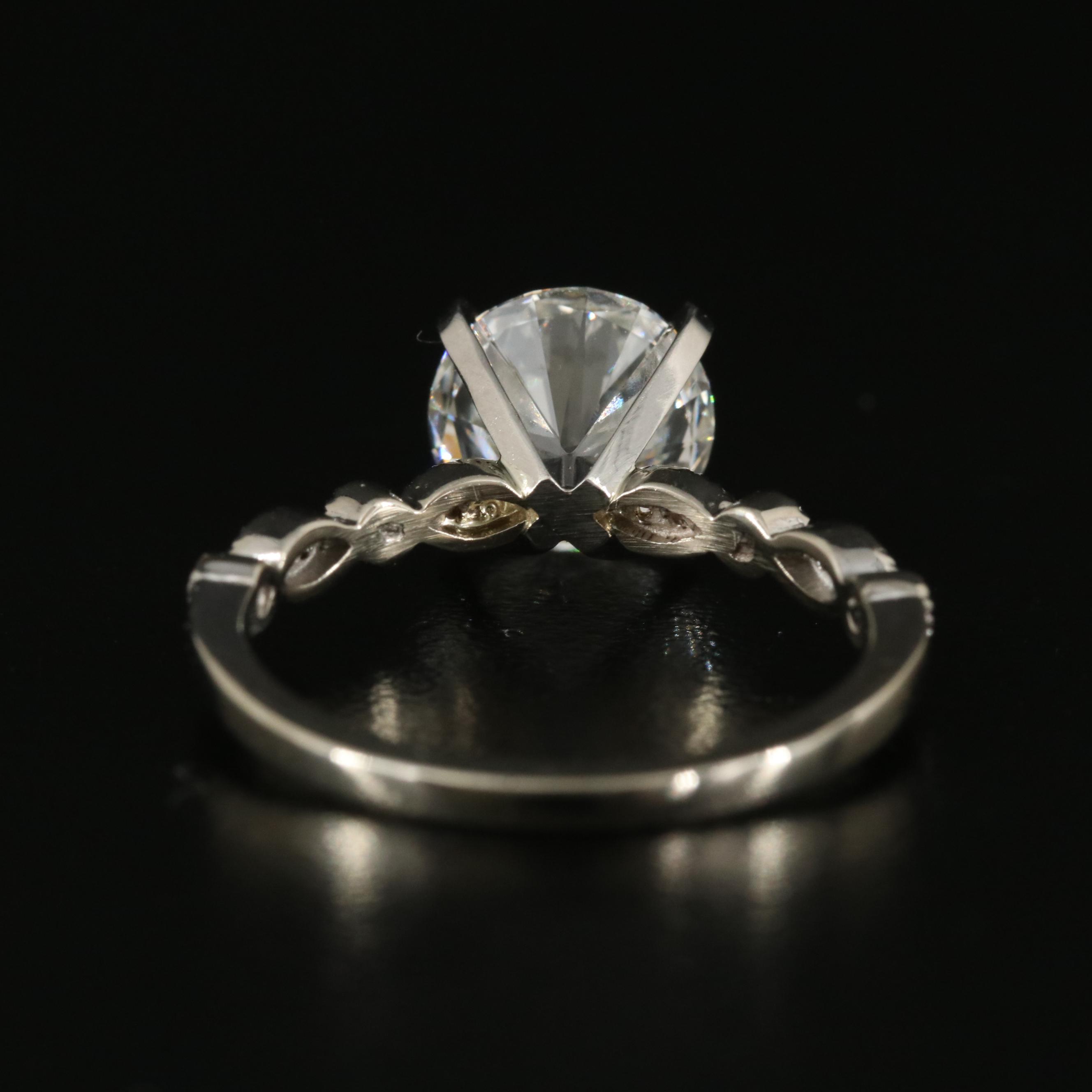 14K 2.33 CTW Lab Grown Diamond Ring with IGI Report and Platinum Head