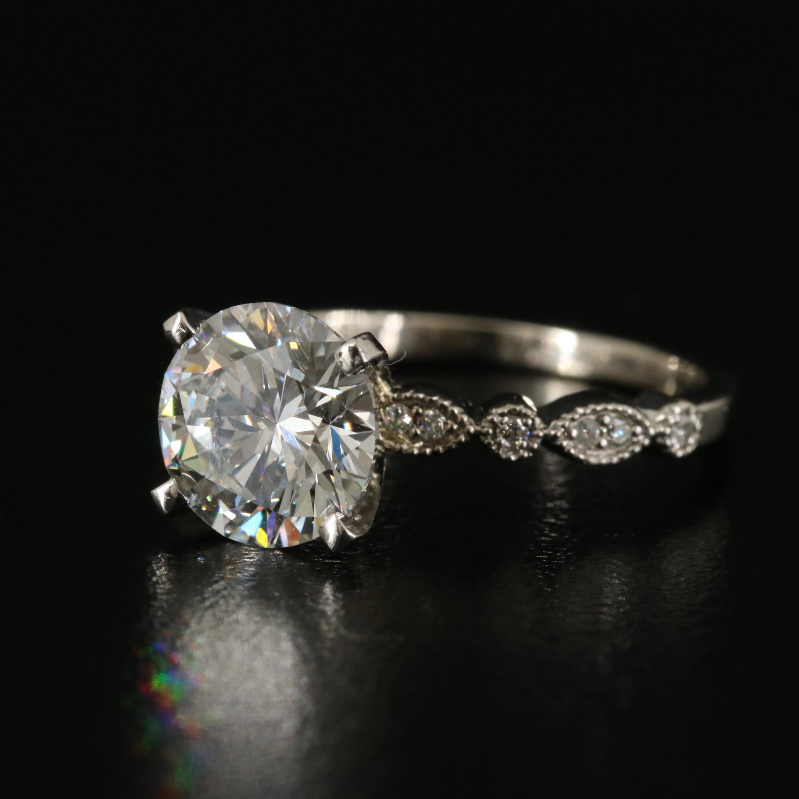 14K 2.33 CTW Lab Grown Diamond Ring with IGI Report and Platinum Head