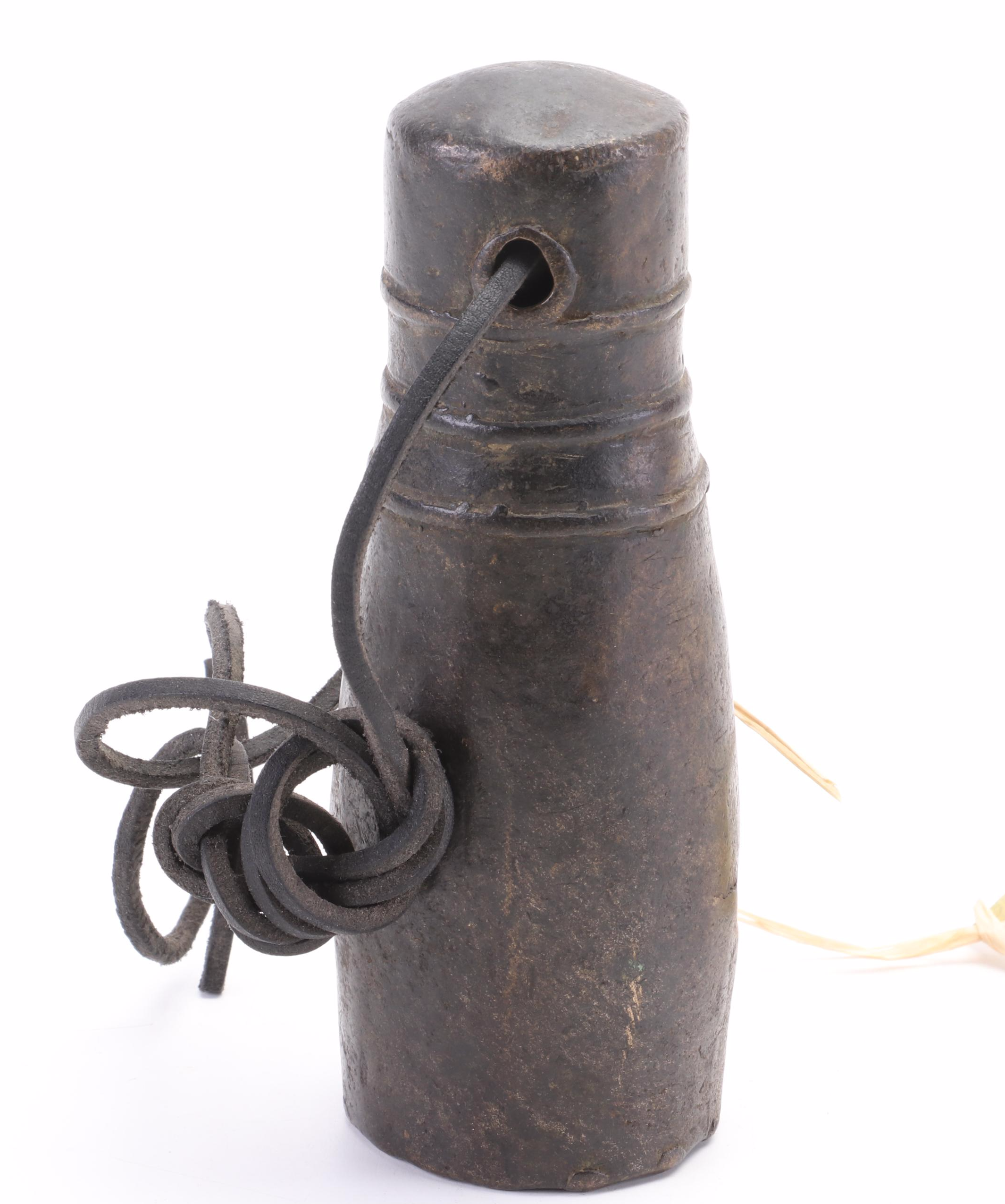 Cambodian Bronze Buddhist Temple Bell, 19th Century