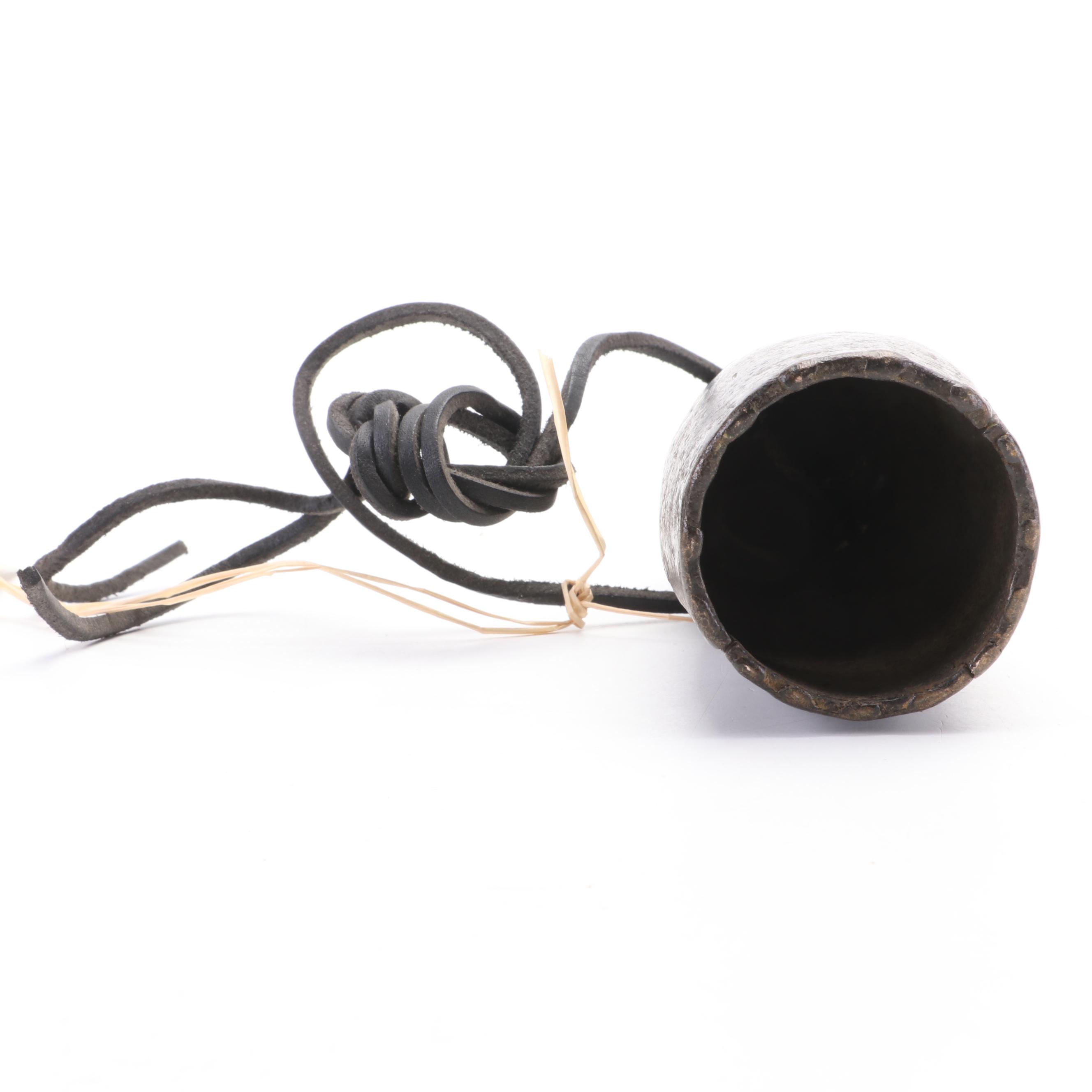 Cambodian Bronze Buddhist Temple Bell, 19th Century