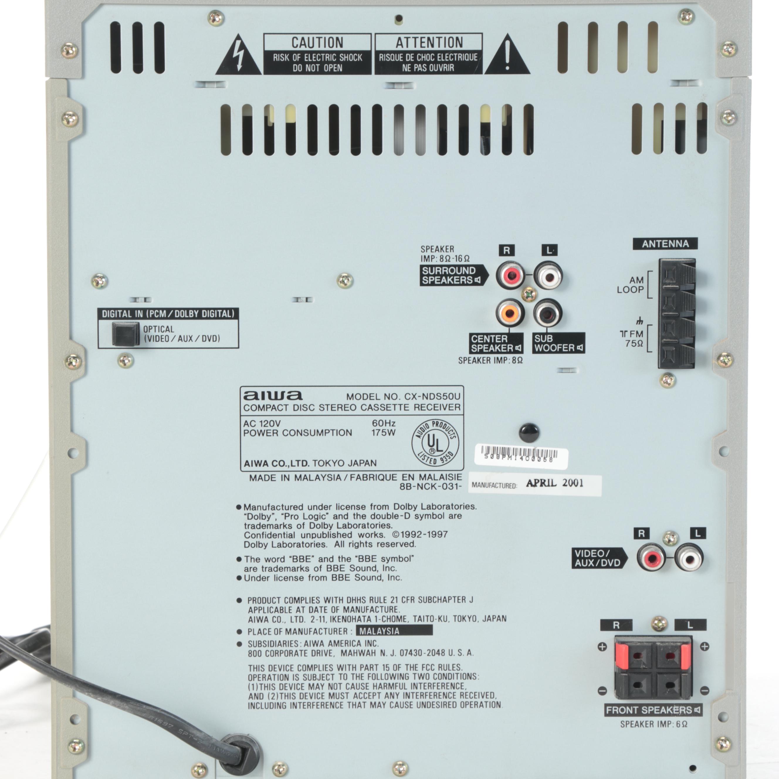 Aiwa NSX-DS50Digital Audio System with Teac SR-L100 CD Music System