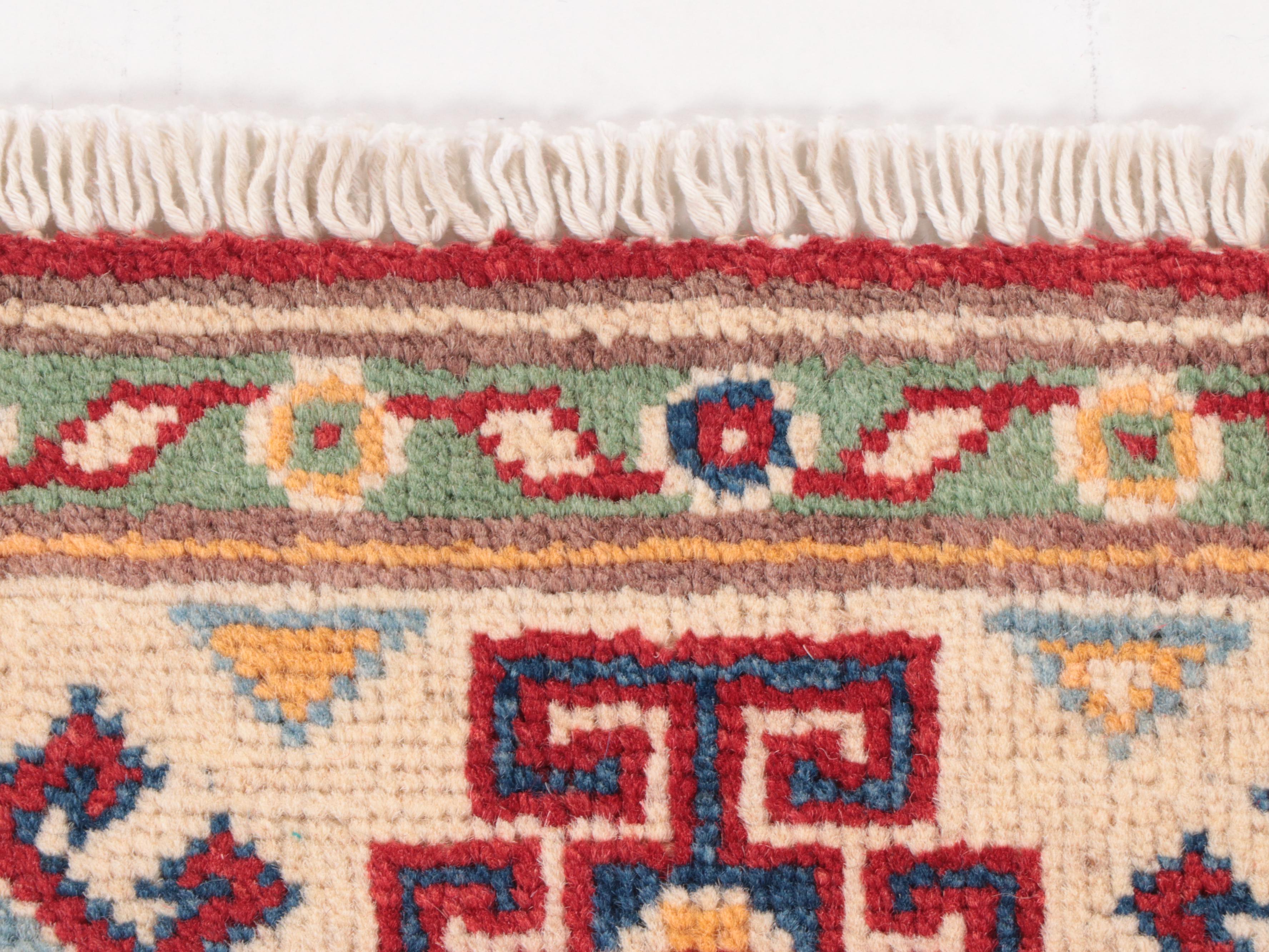 3'4 x 5'2 Hand-Knotted Pakistani Kazak-Style Accent Rug