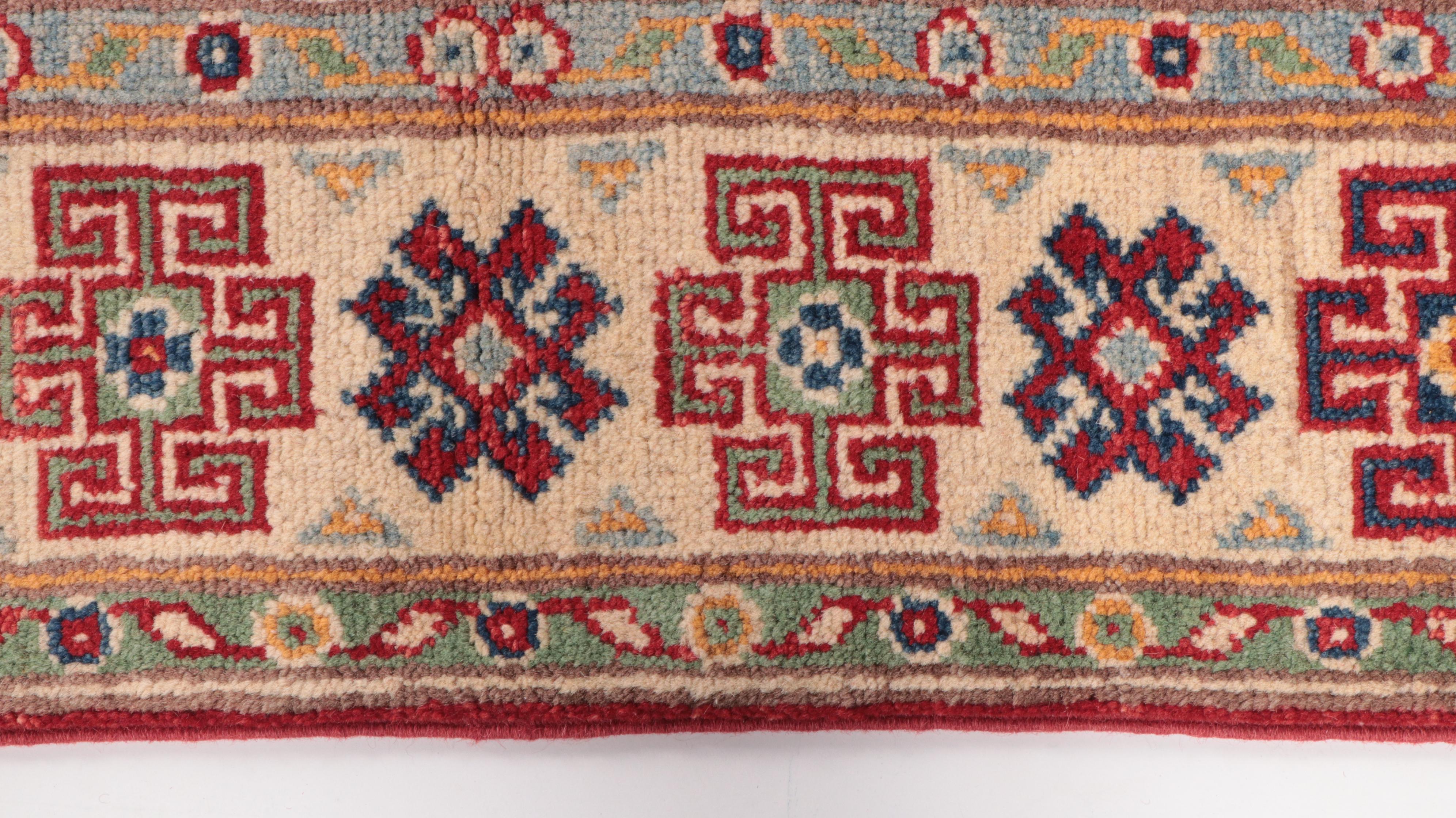 3'4 x 5'2 Hand-Knotted Pakistani Kazak-Style Accent Rug