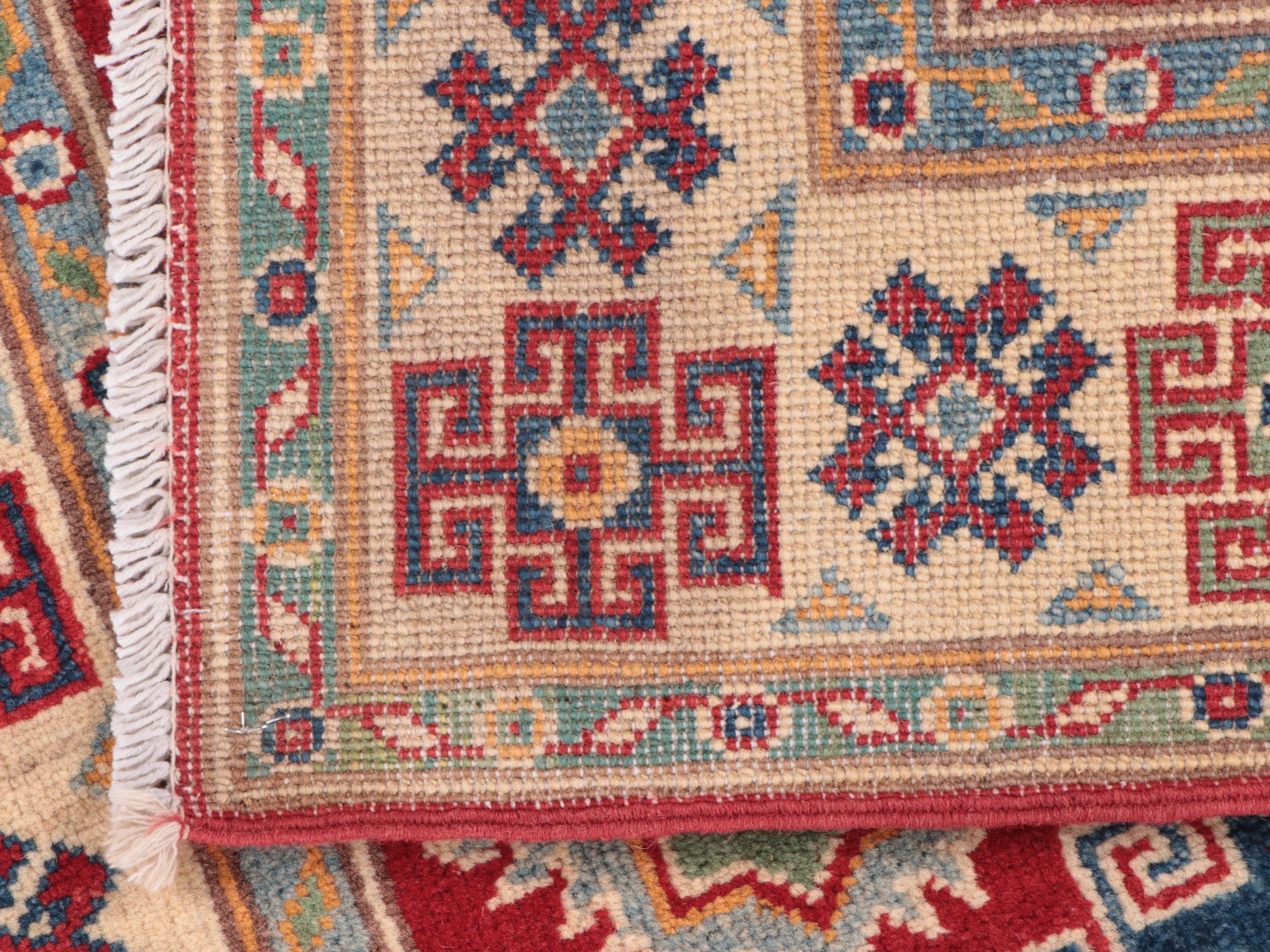 3'4 x 5'2 Hand-Knotted Pakistani Kazak-Style Accent Rug