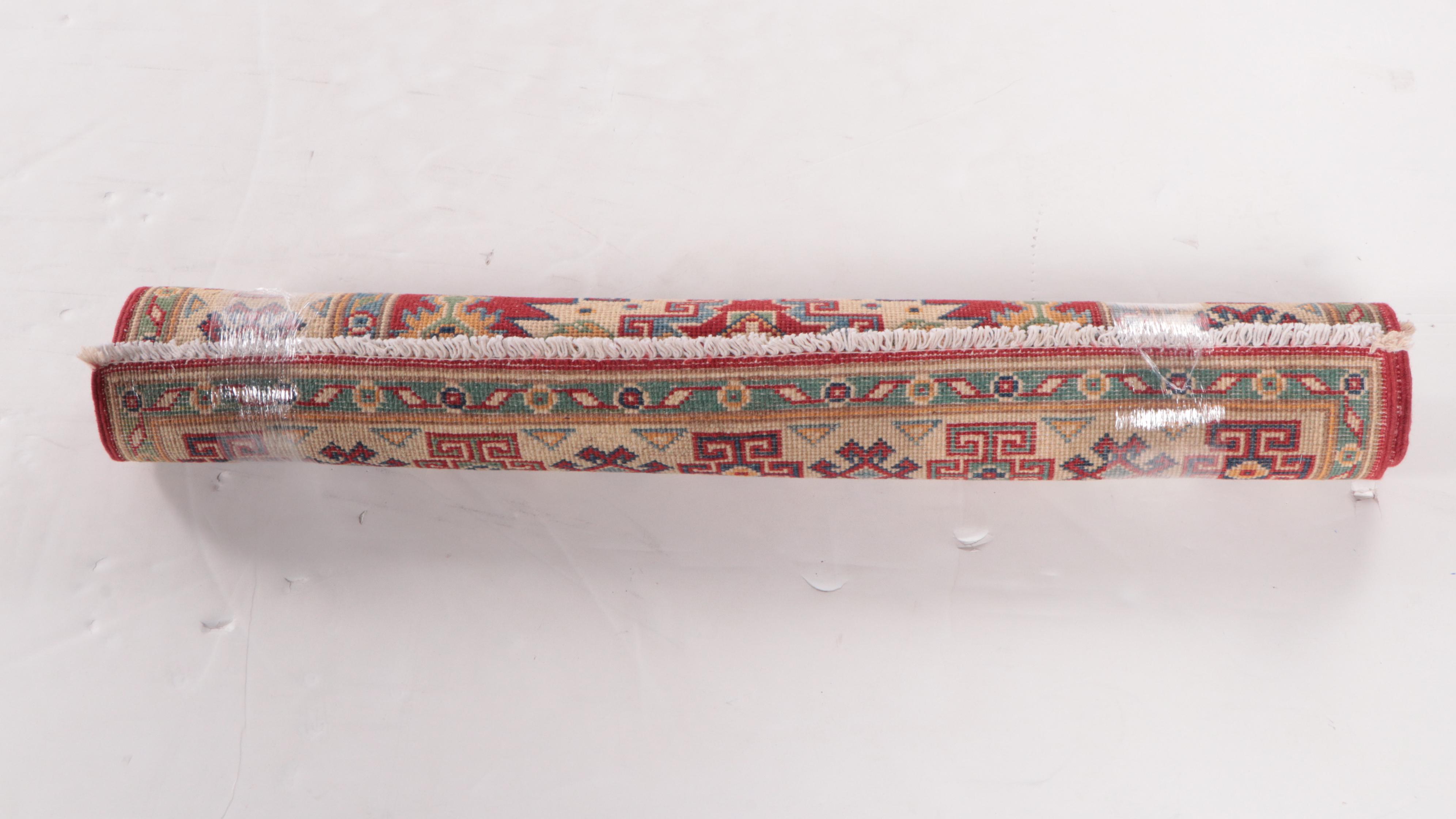 3'4 x 5'2 Hand-Knotted Pakistani Kazak-Style Accent Rug