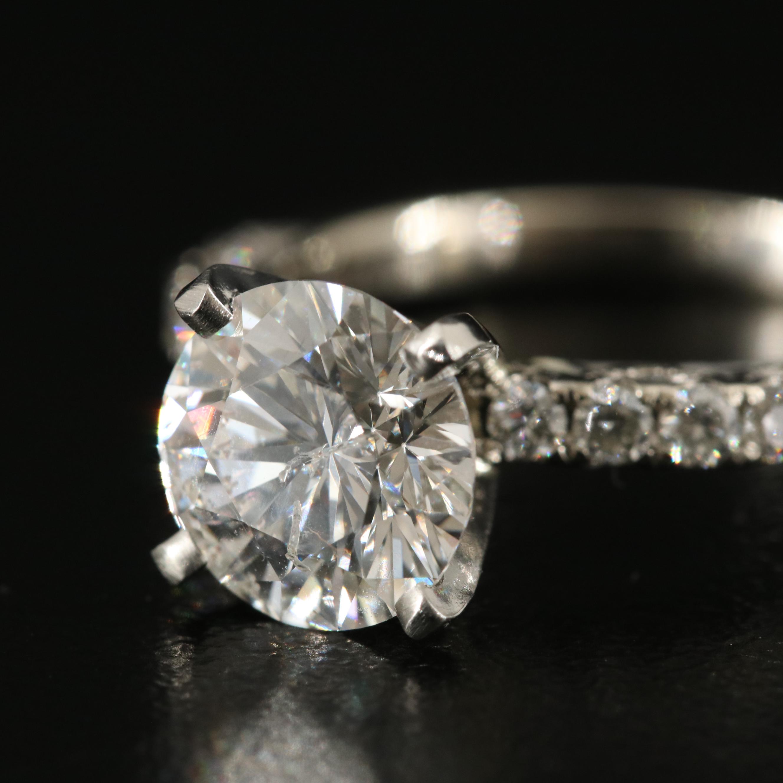 14K 2.49 CTW Diamond Ring with Platinum Head