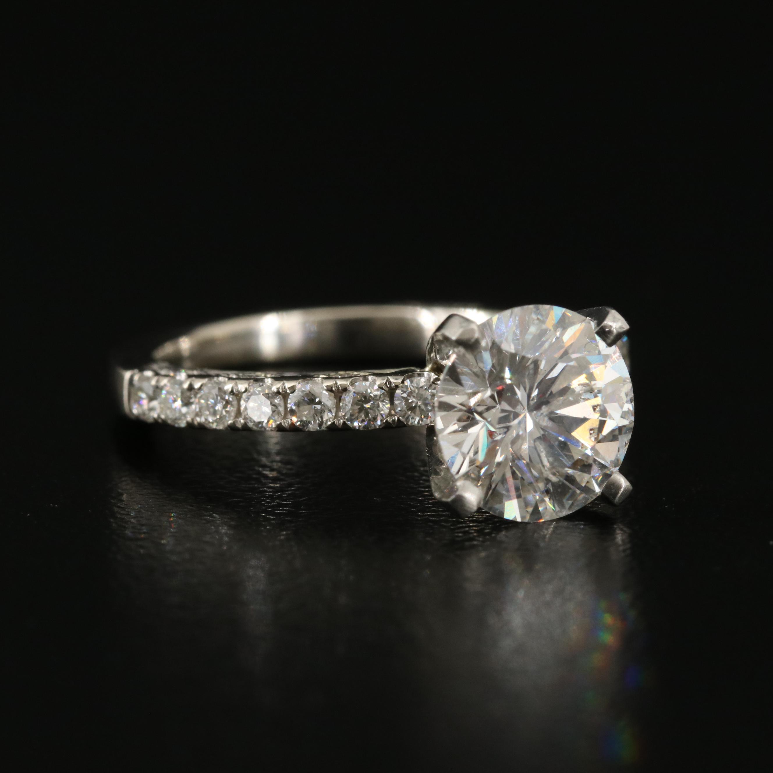 14K 2.49 CTW Diamond Ring with Platinum Head