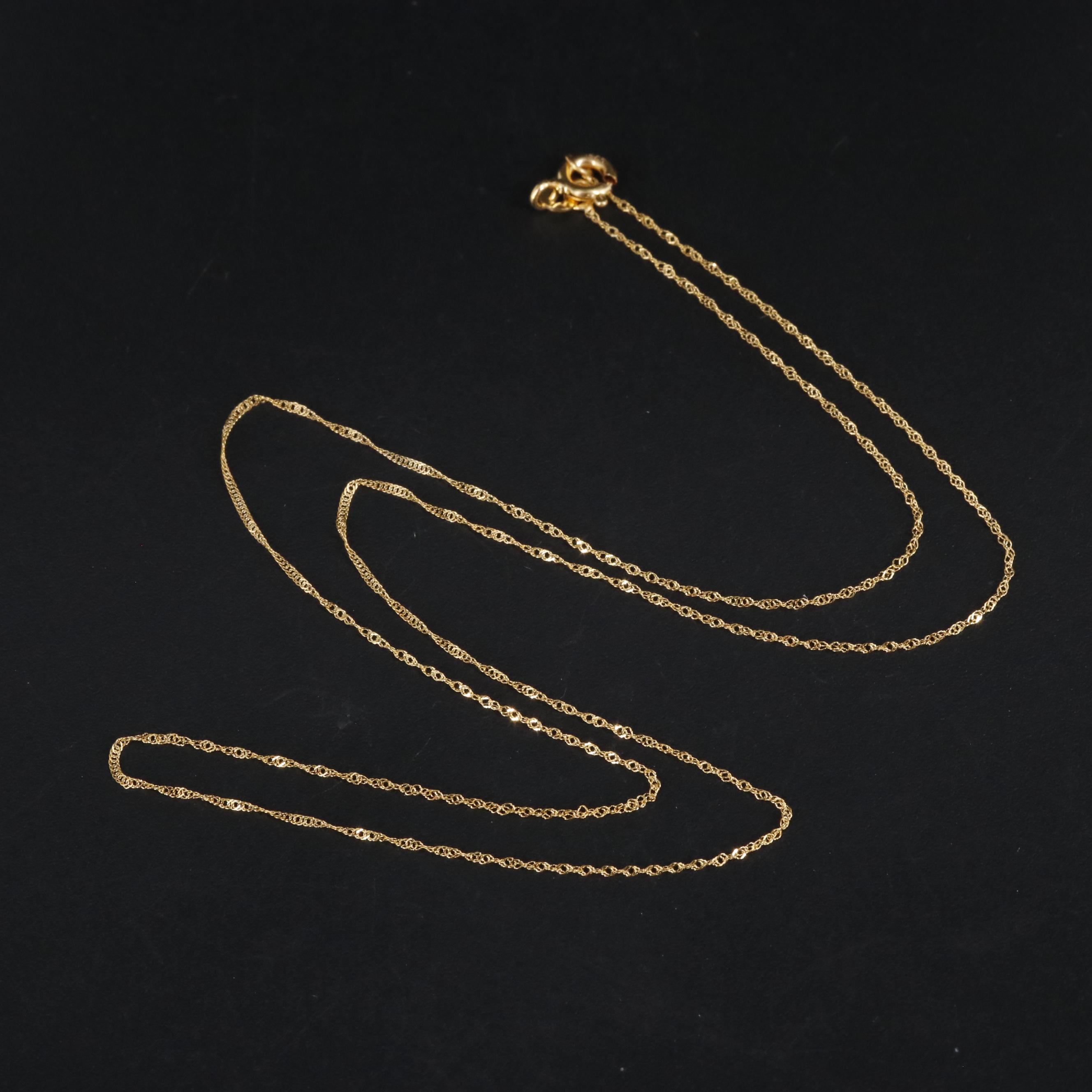 14K Singapore Chain Necklace