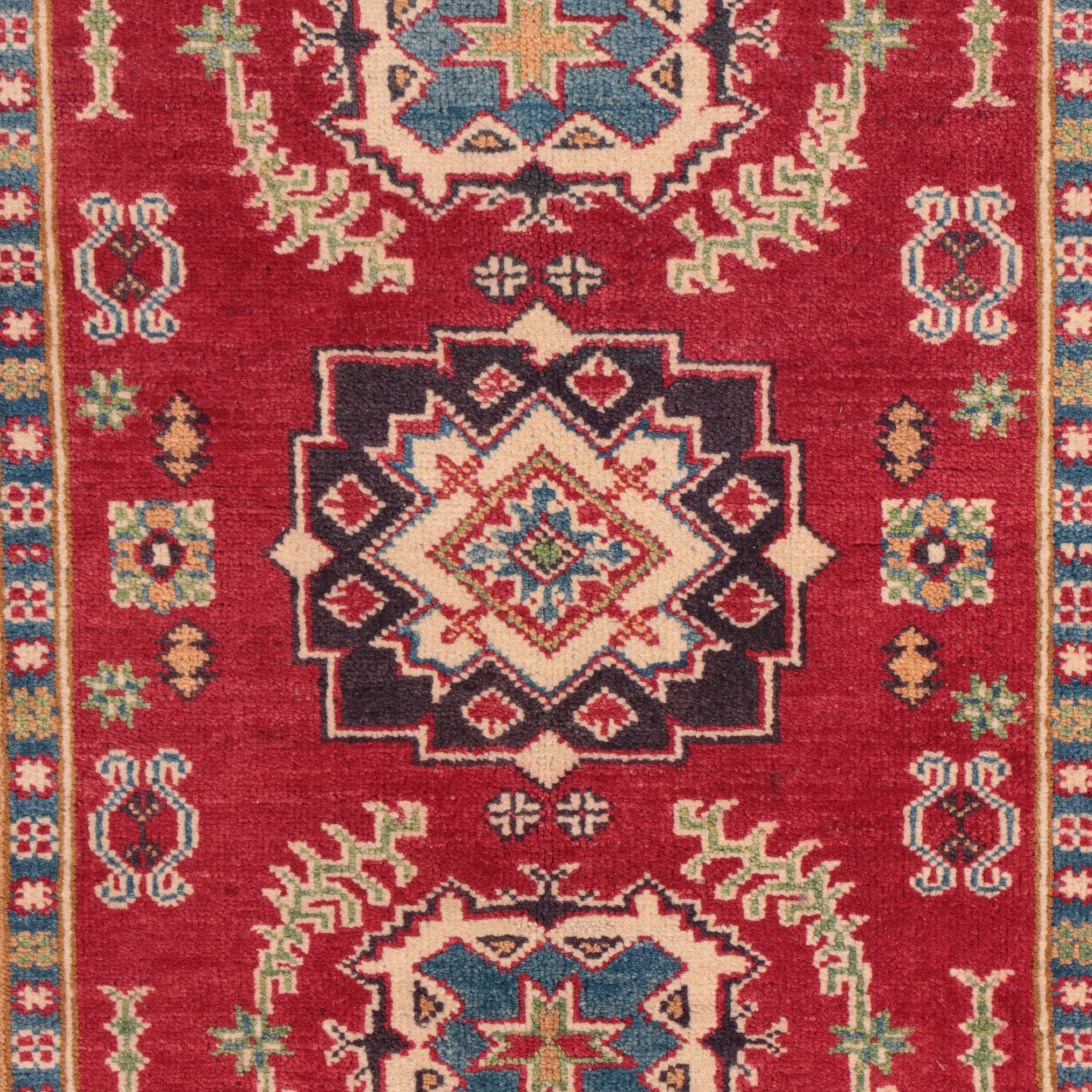 2'11 x 3'10 Hand-Knotted Pakistani Kazak-Style Accent Rug