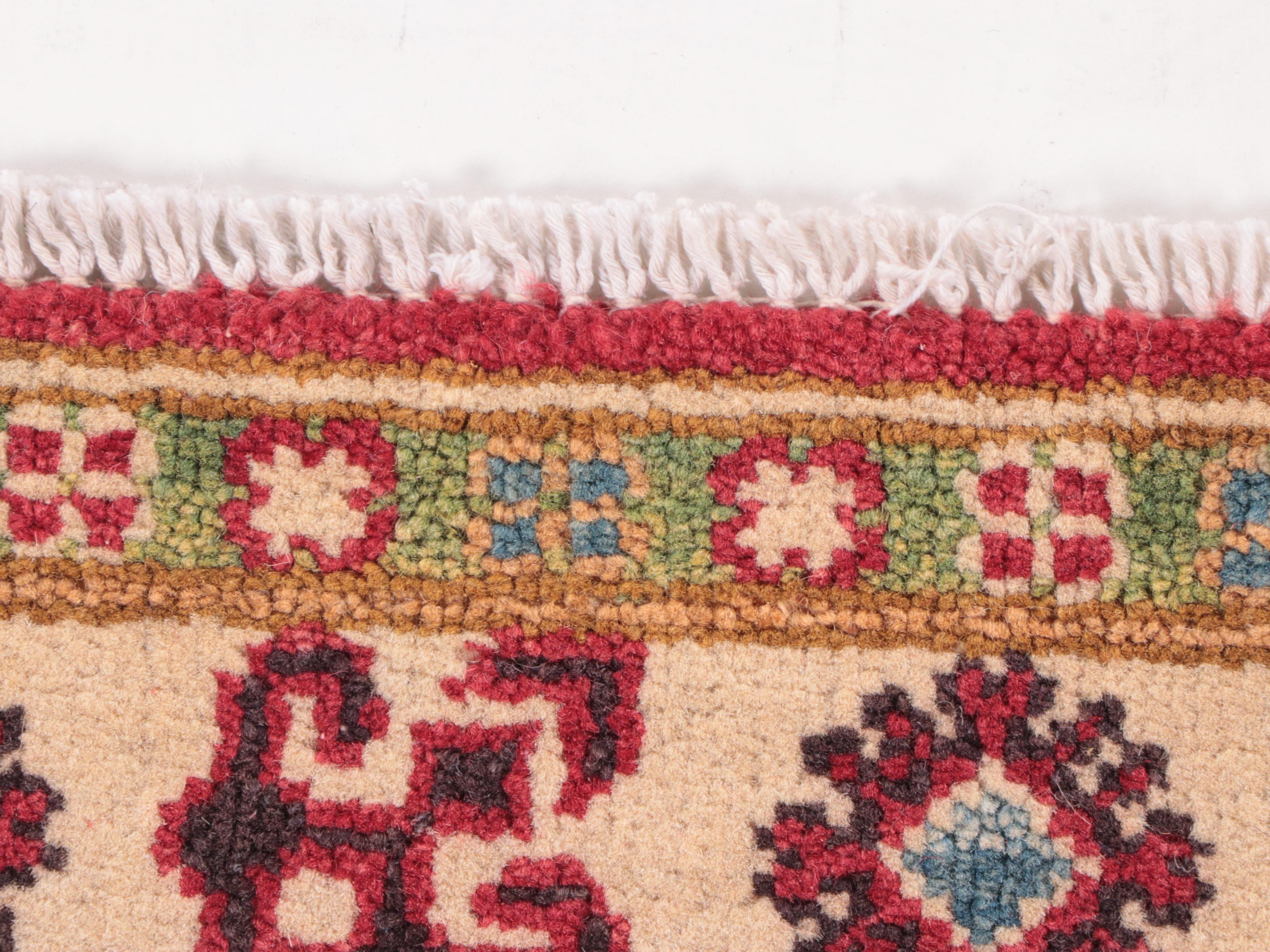 2'11 x 3'10 Hand-Knotted Pakistani Kazak-Style Accent Rug