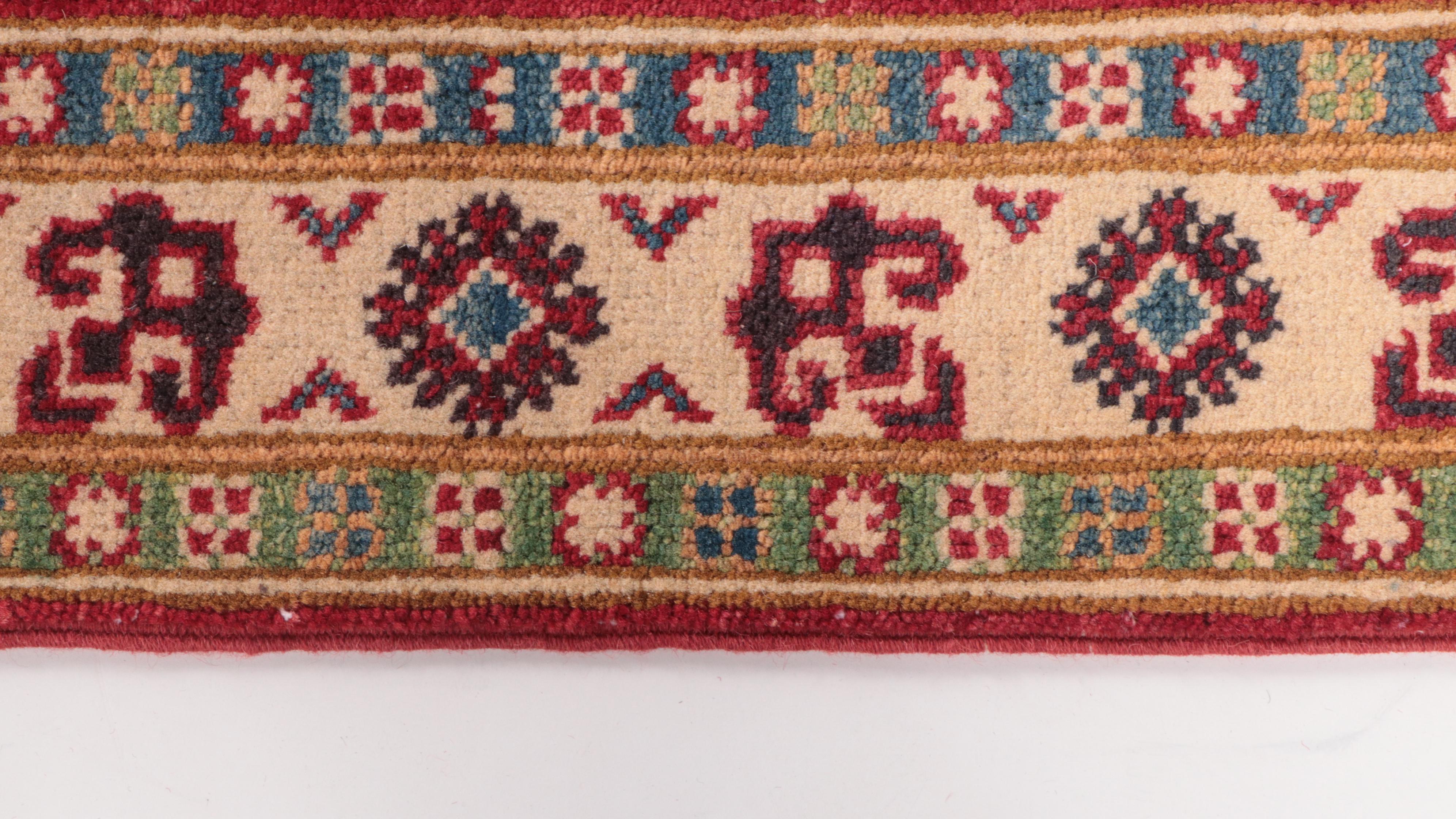 2'11 x 3'10 Hand-Knotted Pakistani Kazak-Style Accent Rug
