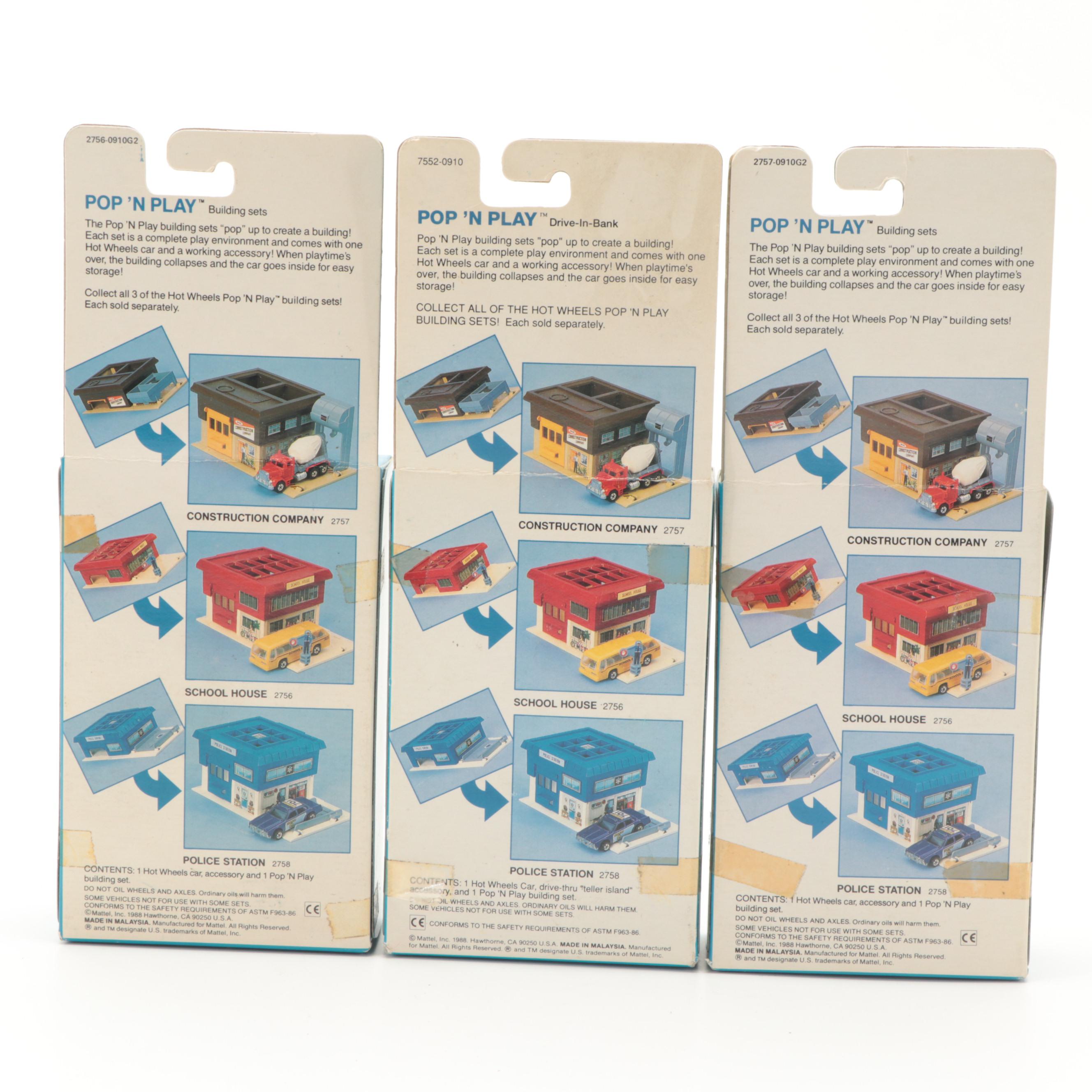 Hot Wheels Pop-n-Play Buildings with Hot Wheel Diecast Cars and Others