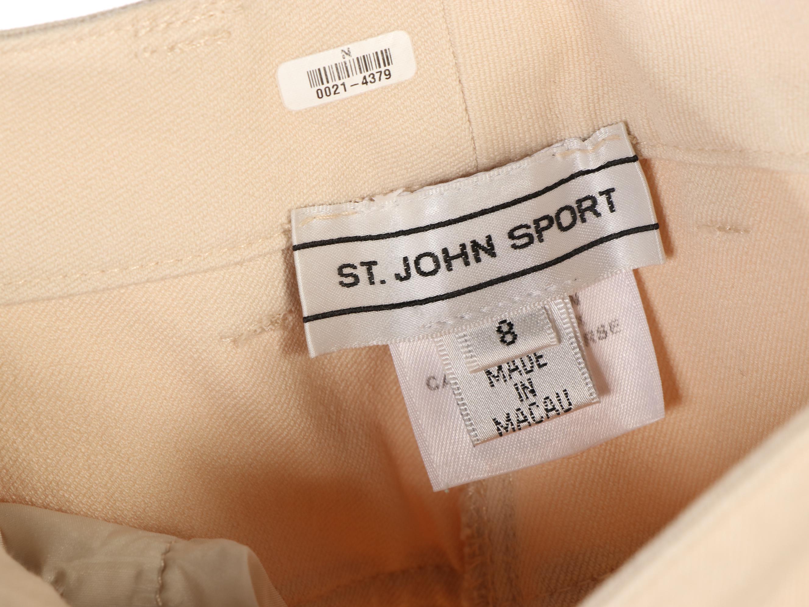 St. John Sport Zip-Front Sweater, Button-Front Hoodie, and Stretch Trousers