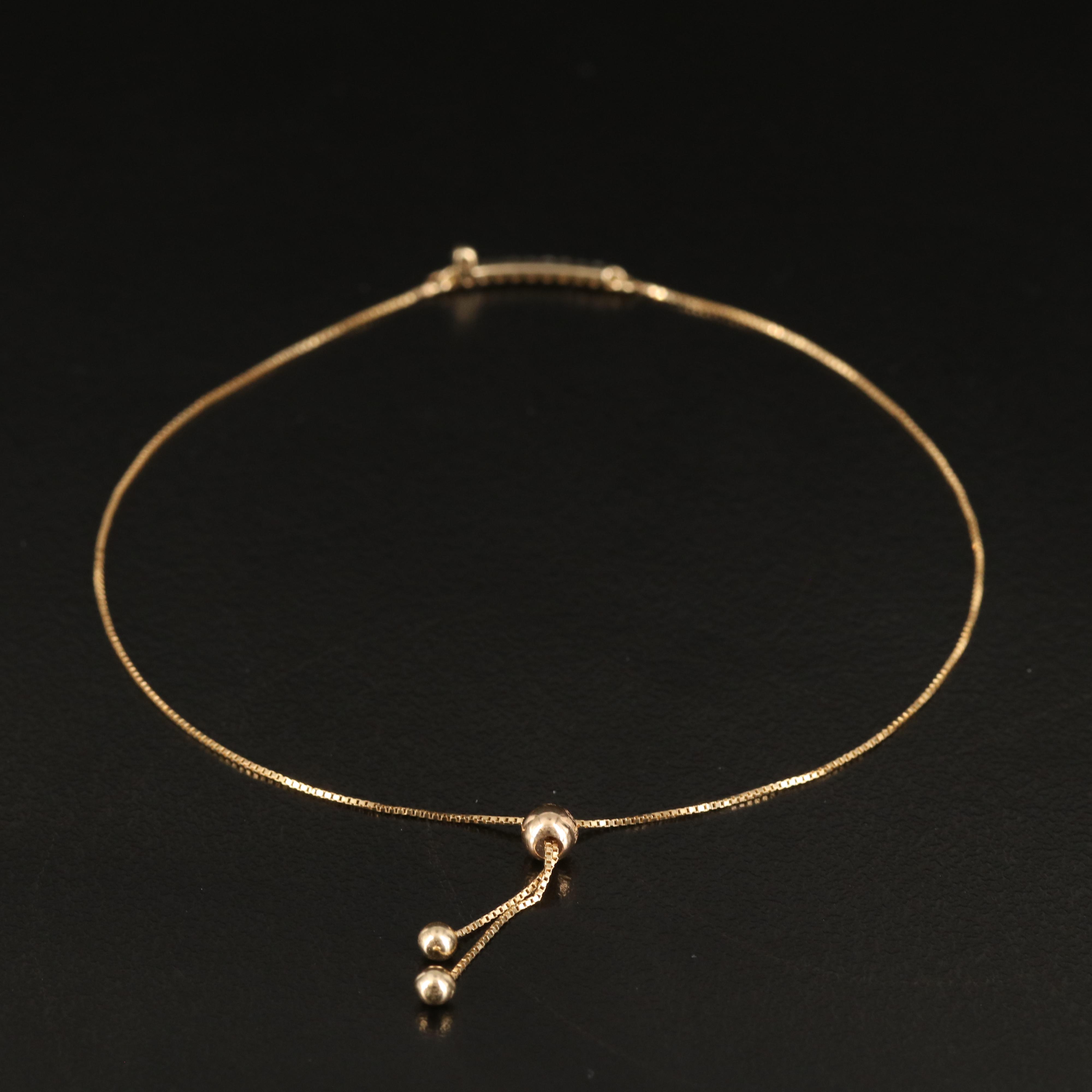 14K 0.07 CTW Diamond Bar Bracelet