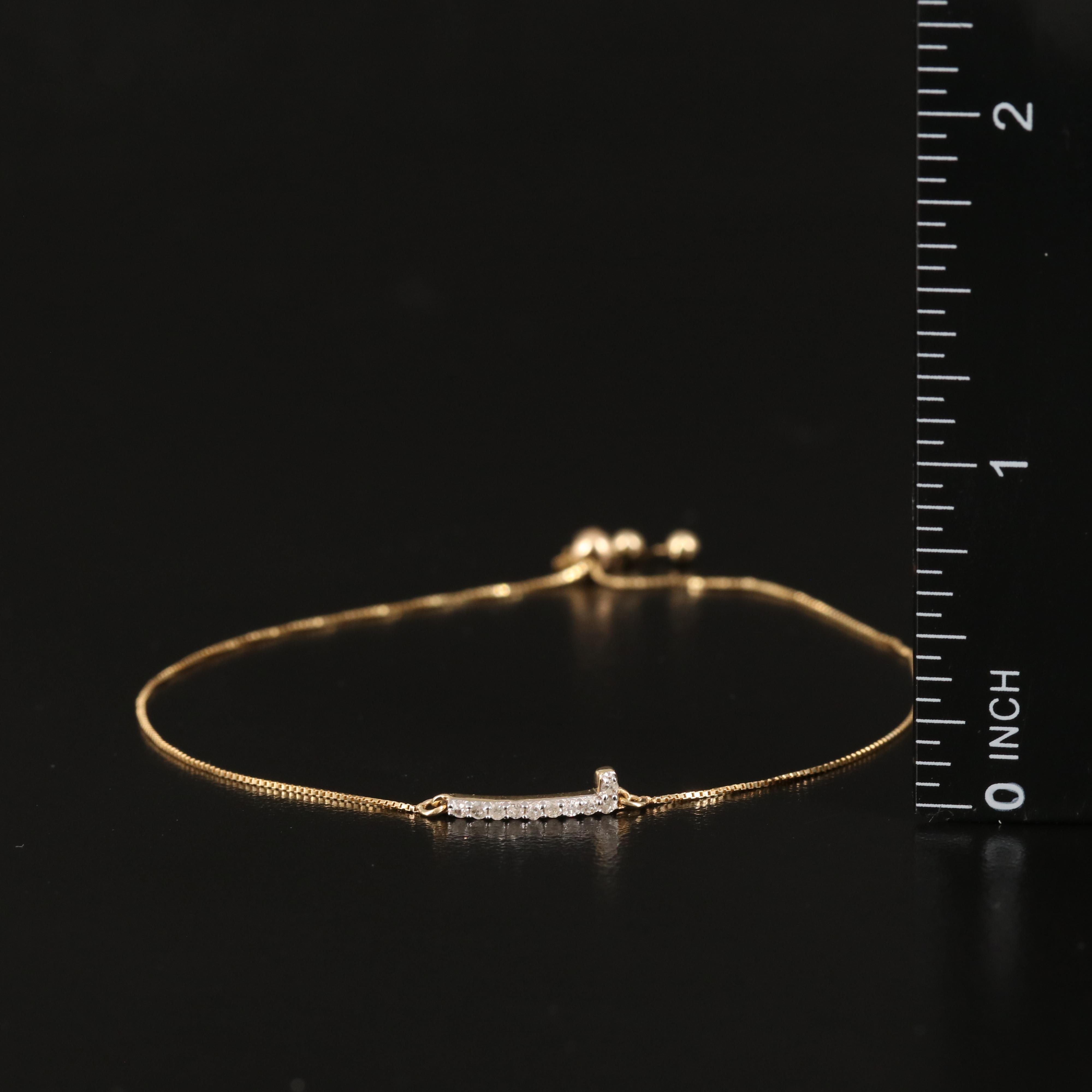 14K 0.07 CTW Diamond Bar Bracelet