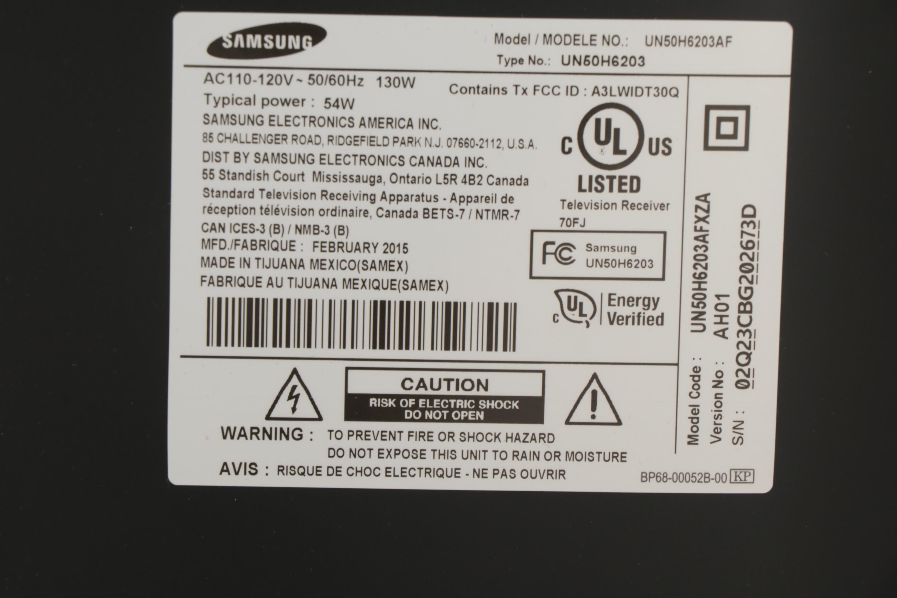 Samsung 50" LED Smart TV With Remote