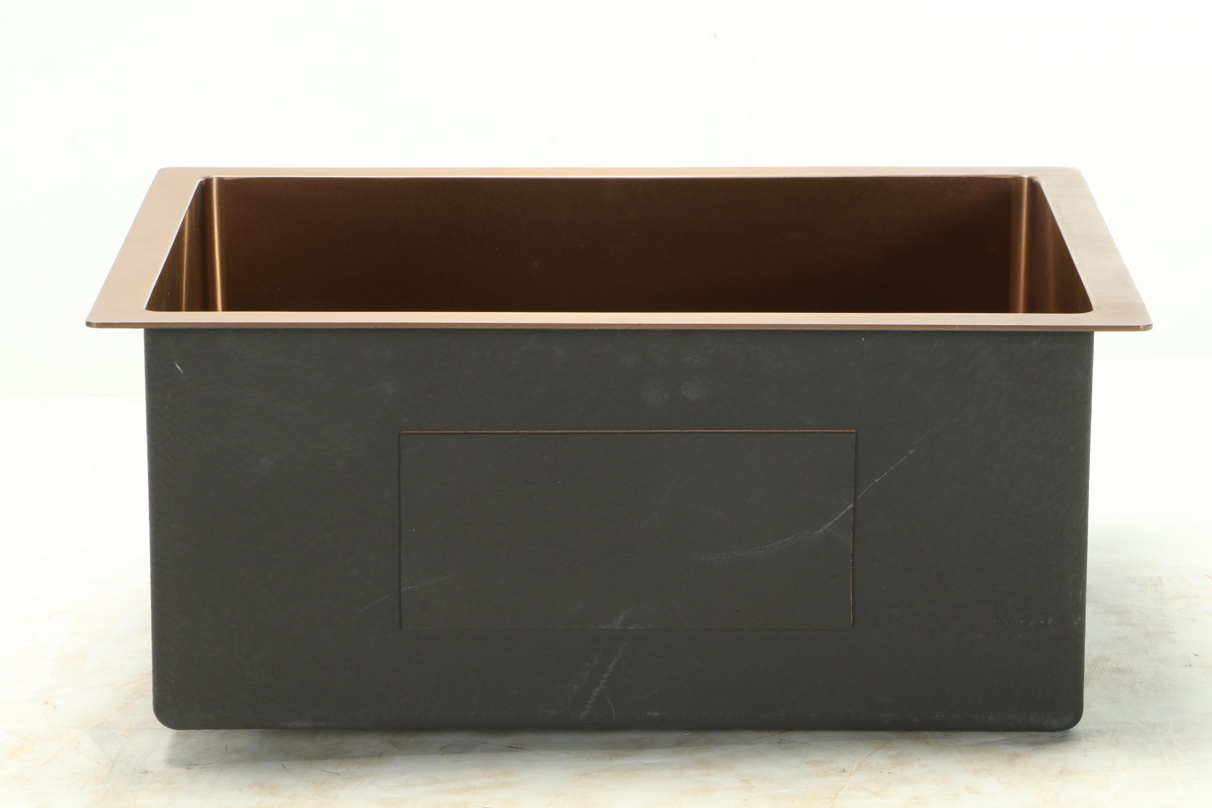 Rose Gold Bronze Finish Stainless Steel Prep Sink with Pull-Down Faucet and More