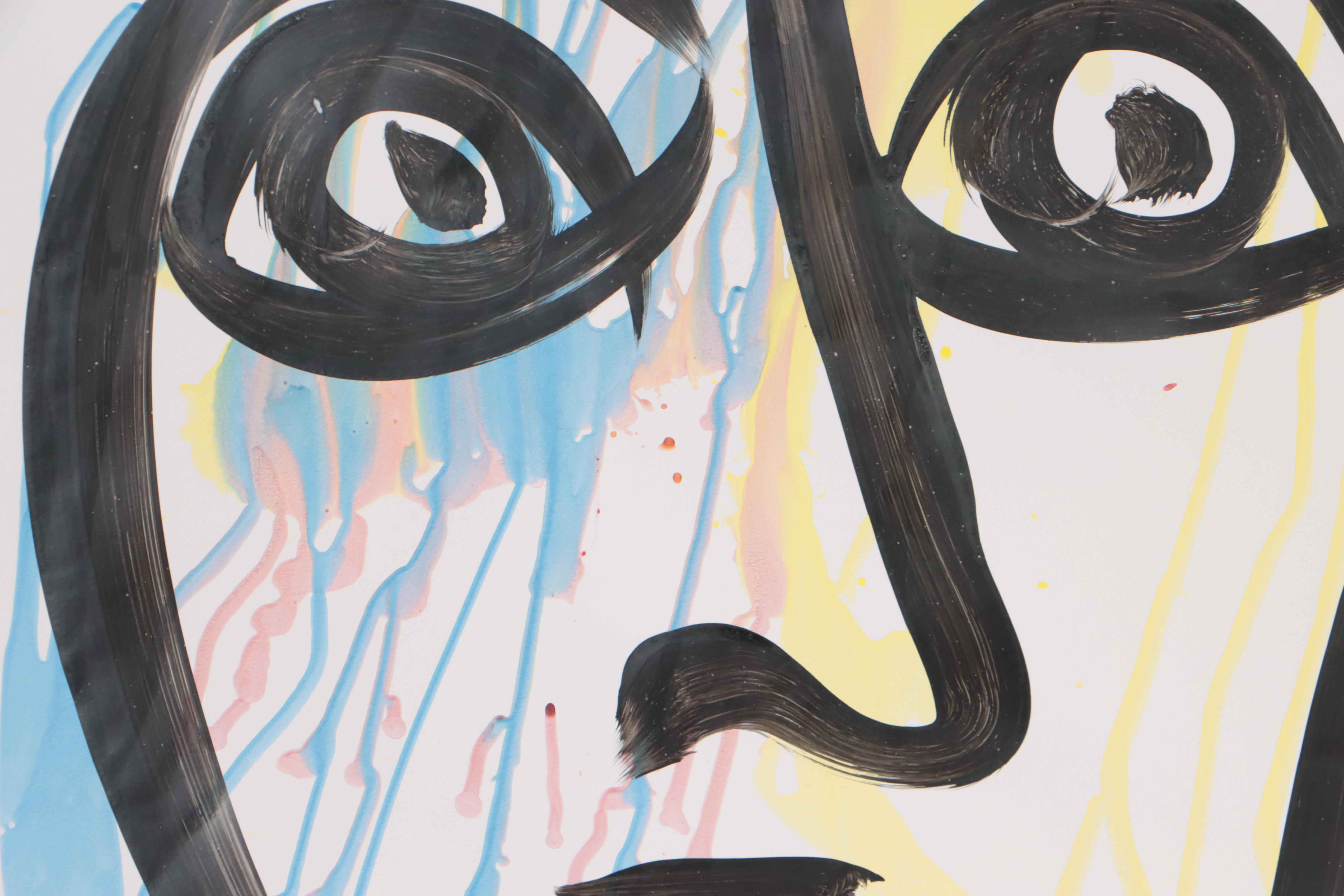 Peter Keil Abstract Portrait Acrylic Painting