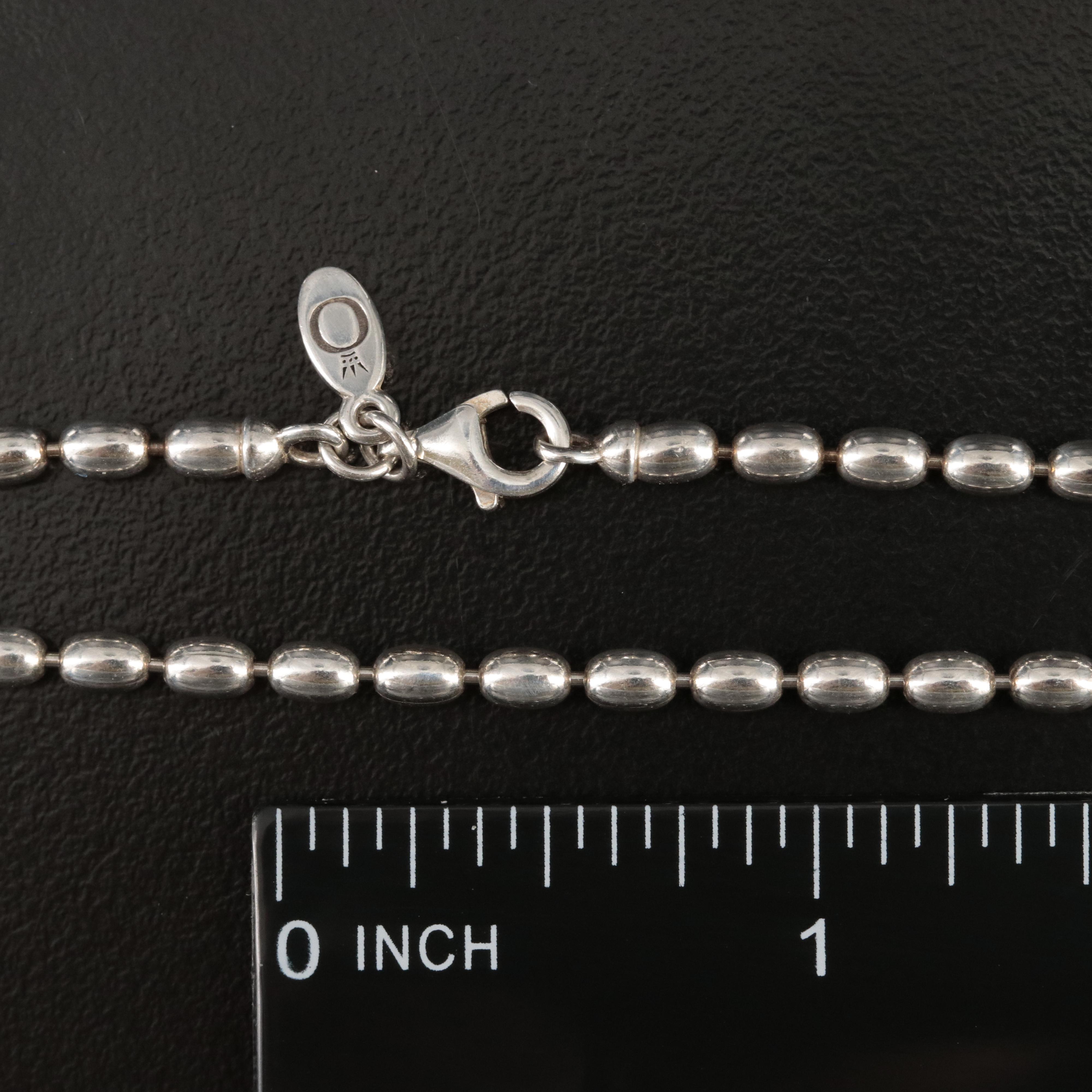 Pandora Sterling "Rice Bead" Necklace