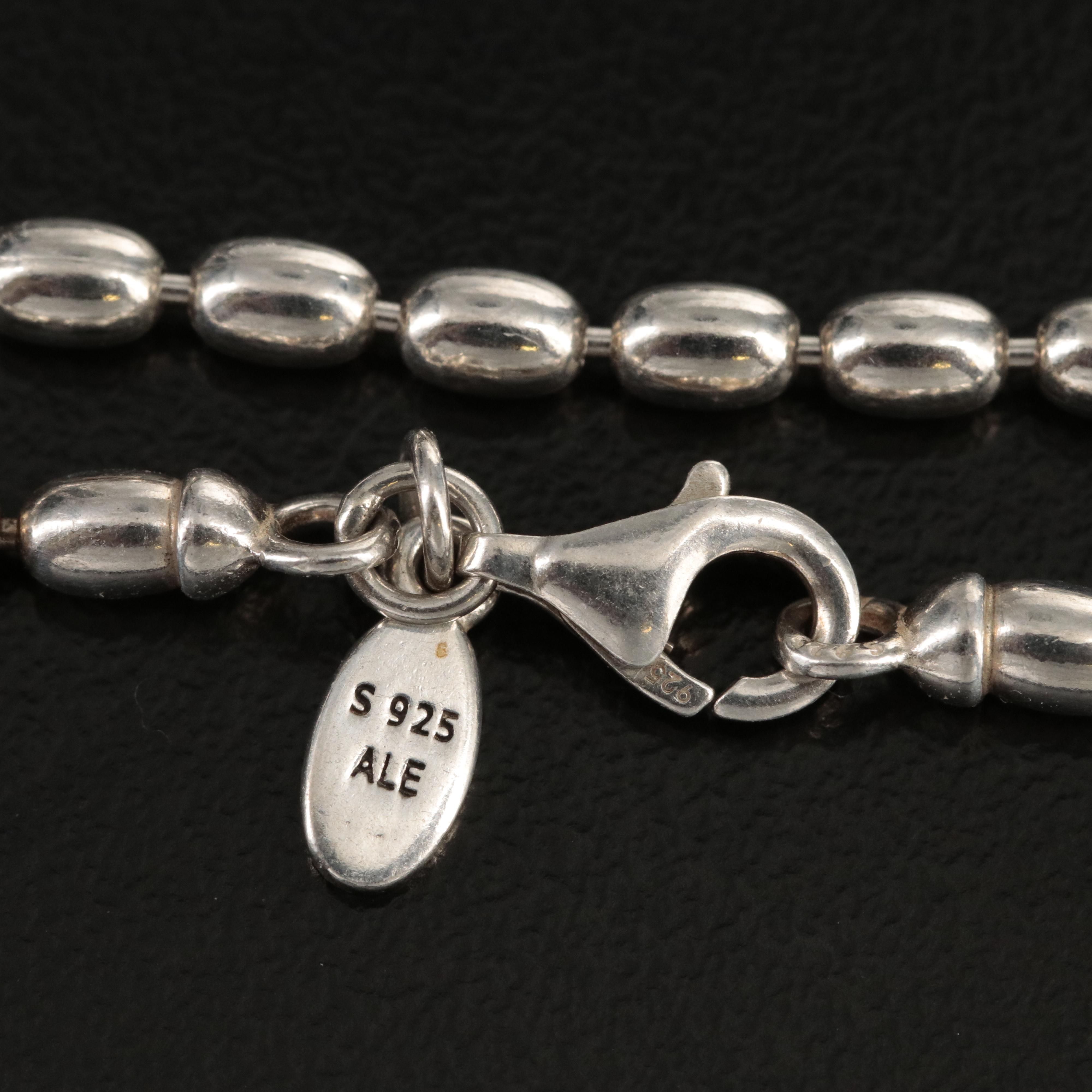Pandora Sterling "Rice Bead" Necklace