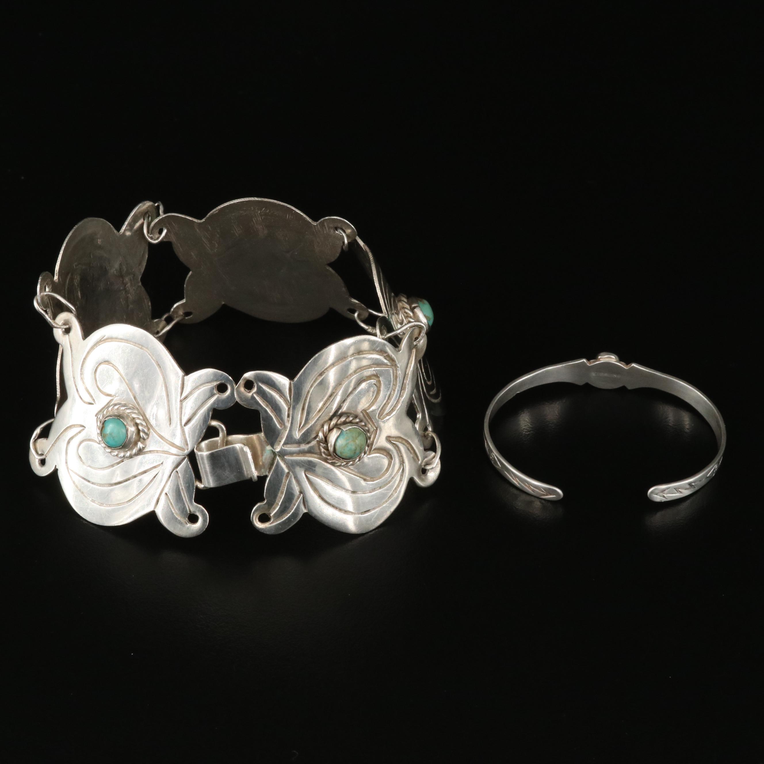 Sterling Turquoise Bracelet and Cuff