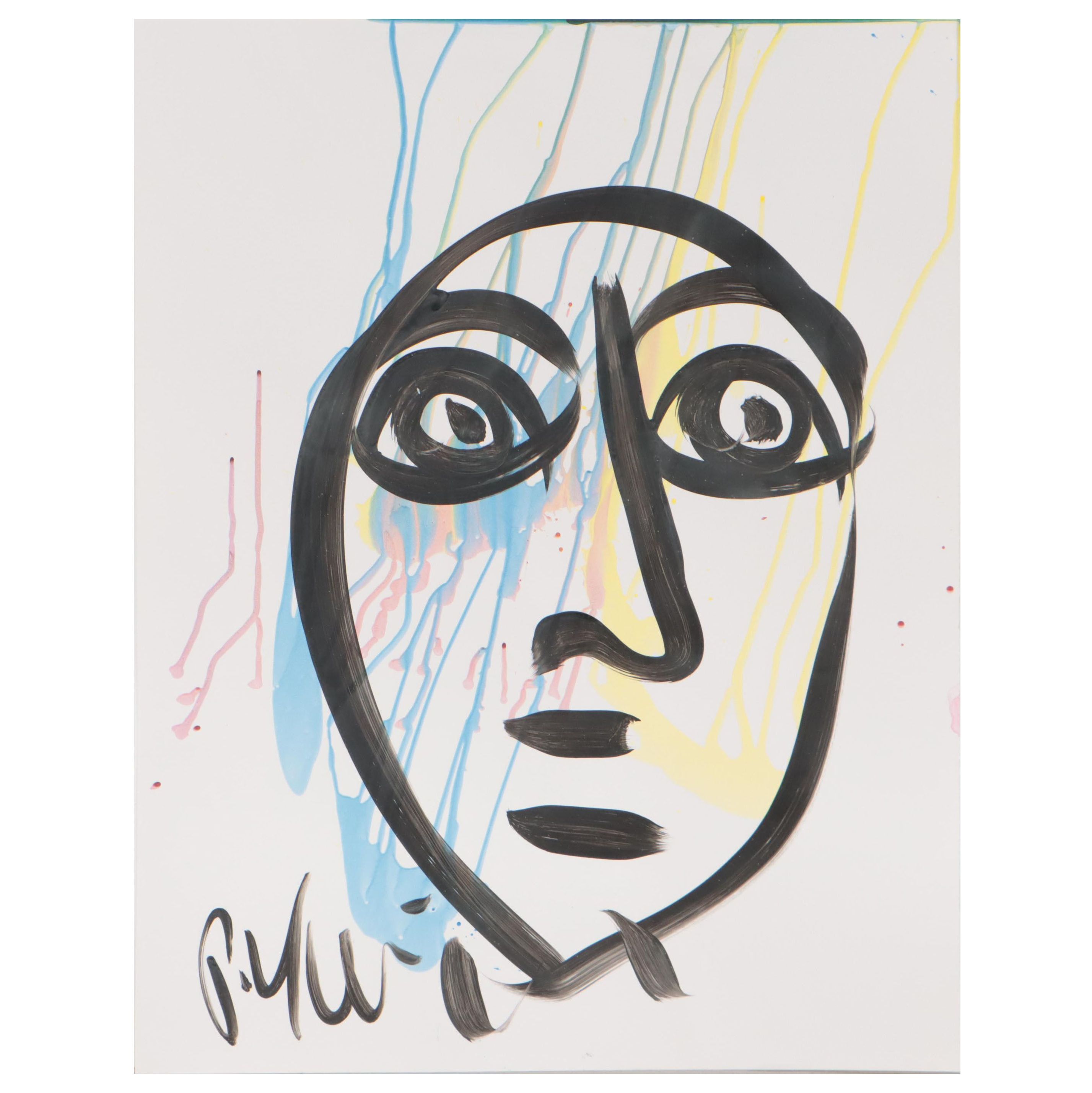 Peter Keil Abstract Portrait Acrylic Painting