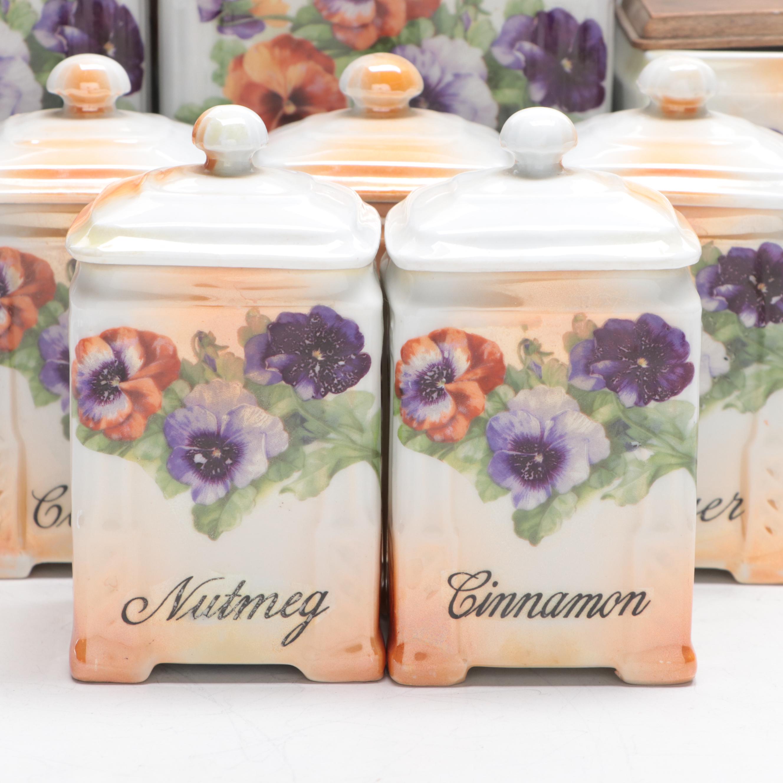 Victoria China Porcelain Canister Set, Early to Mid 20th Century