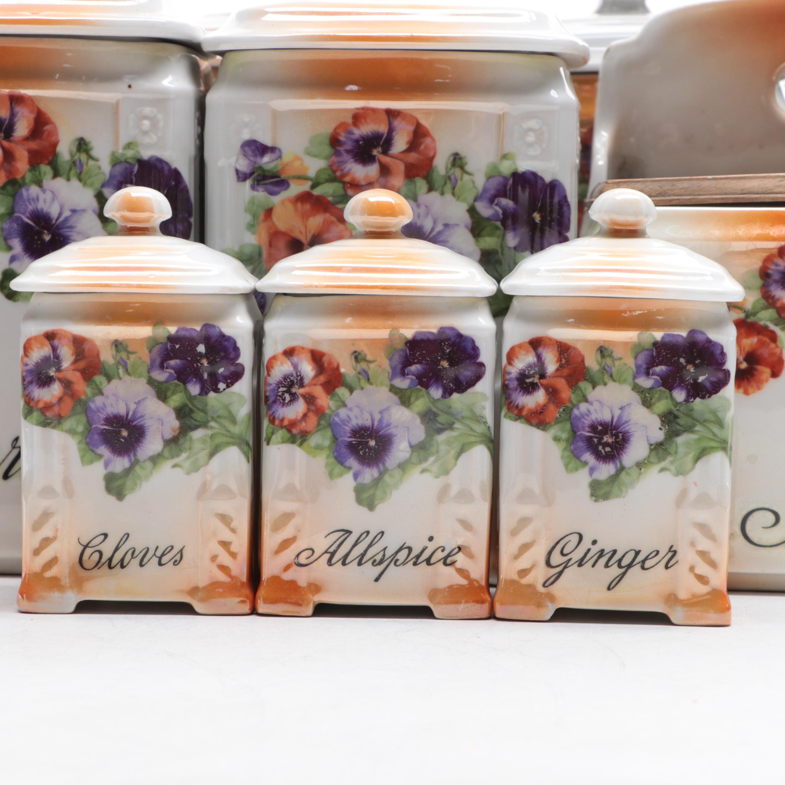 Victoria China Porcelain Canister Set, Early to Mid 20th Century