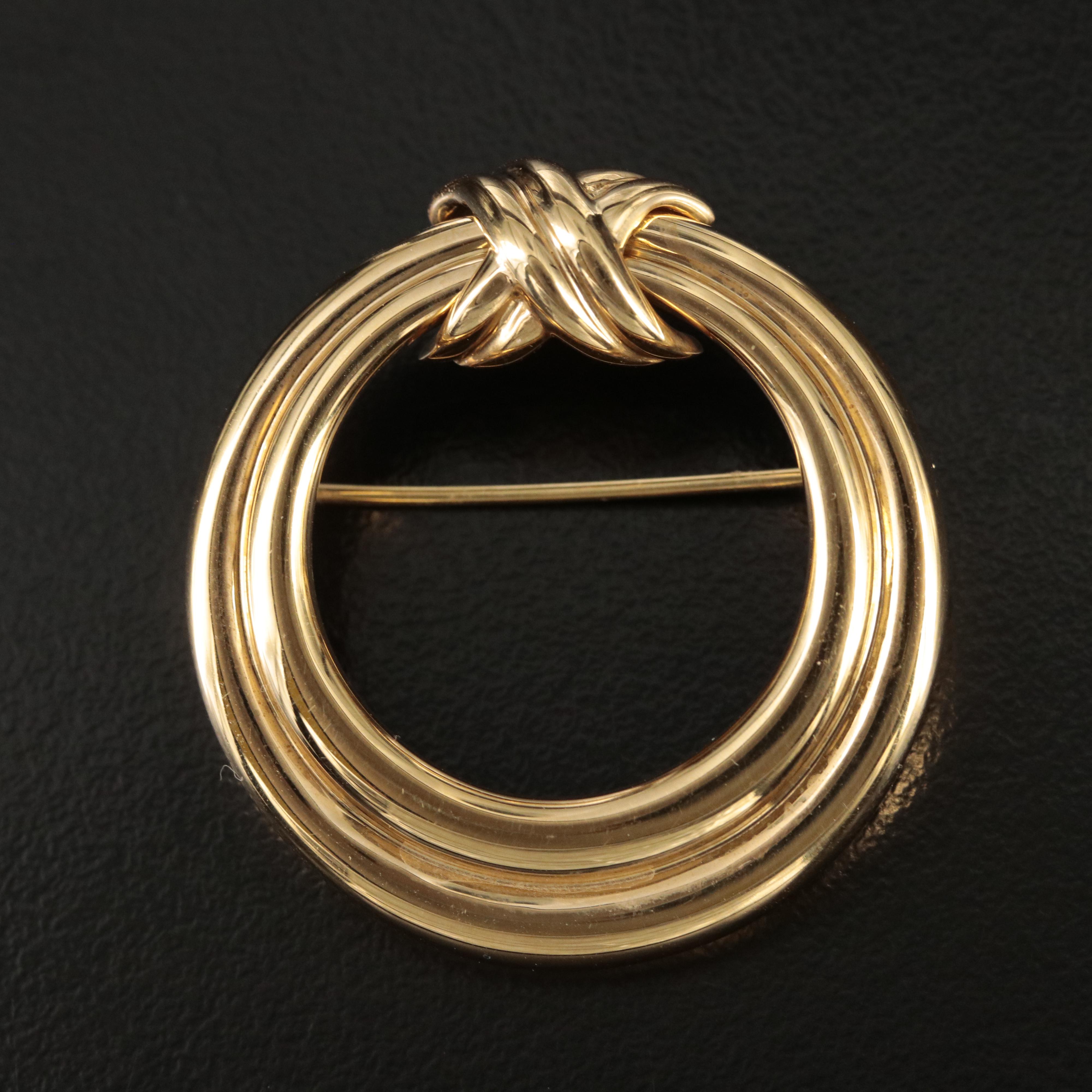 Tiffany & Co. 18K "X and O" Circle Brooch