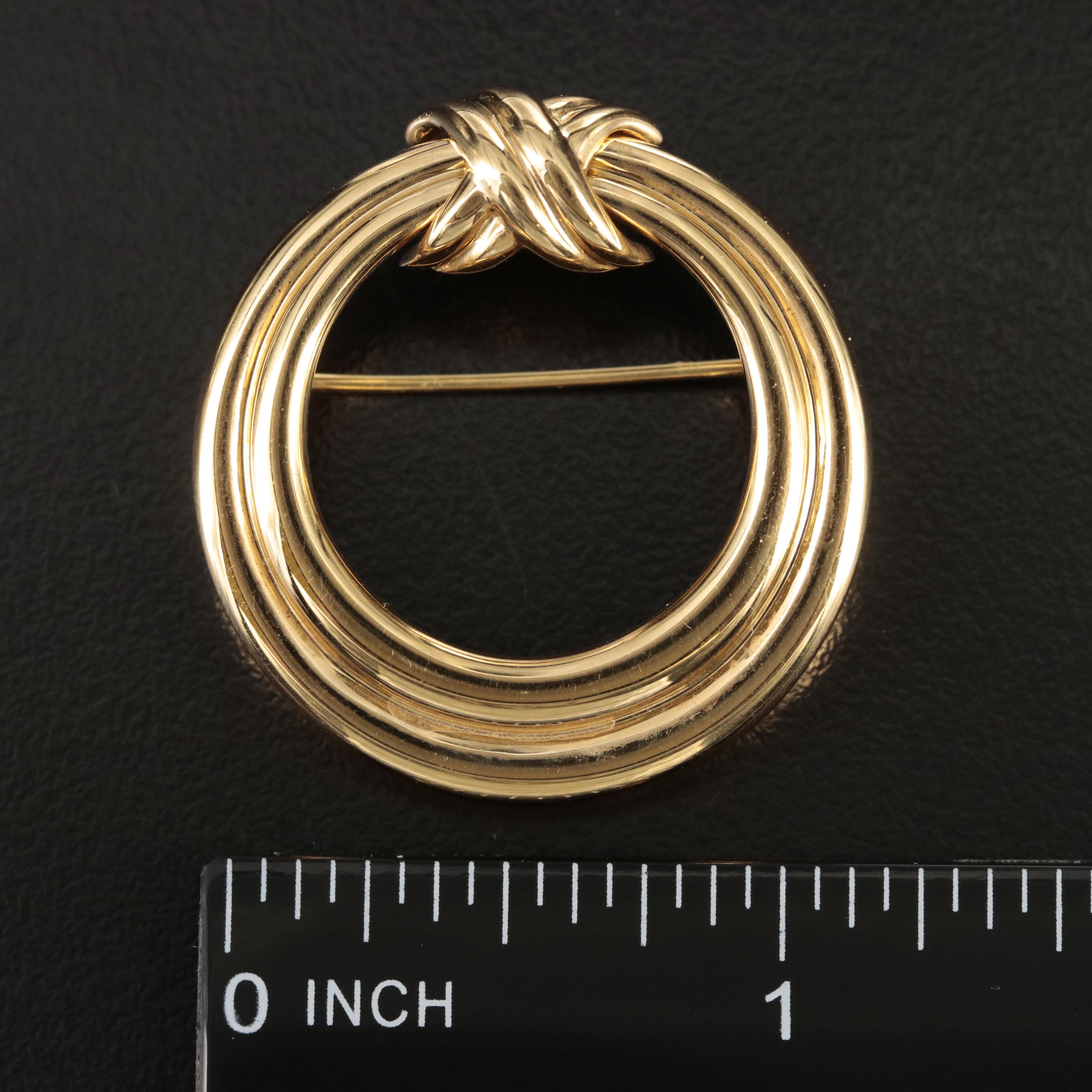 Tiffany & Co. 18K "X and O" Circle Brooch
