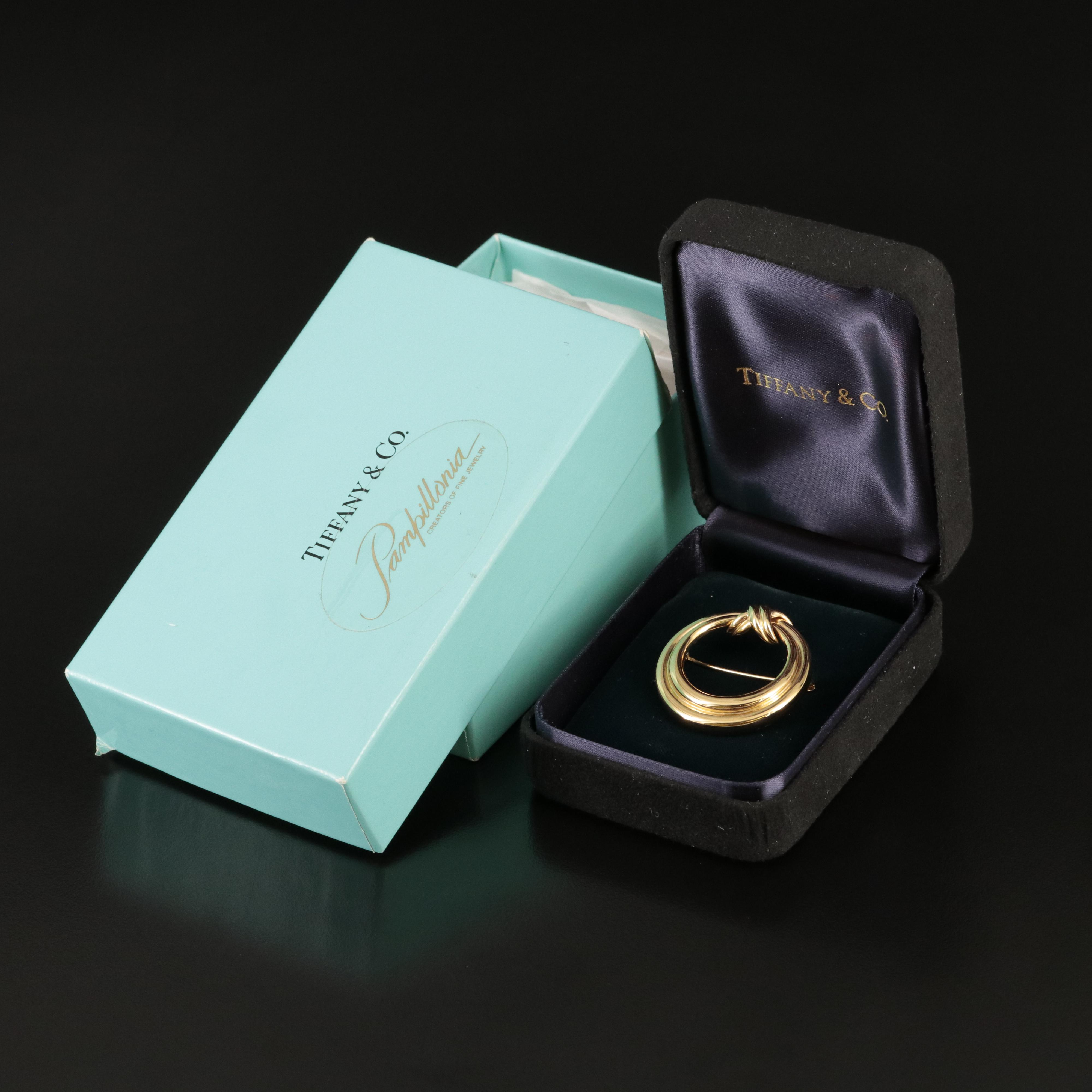 Tiffany & Co. 18K "X and O" Circle Brooch