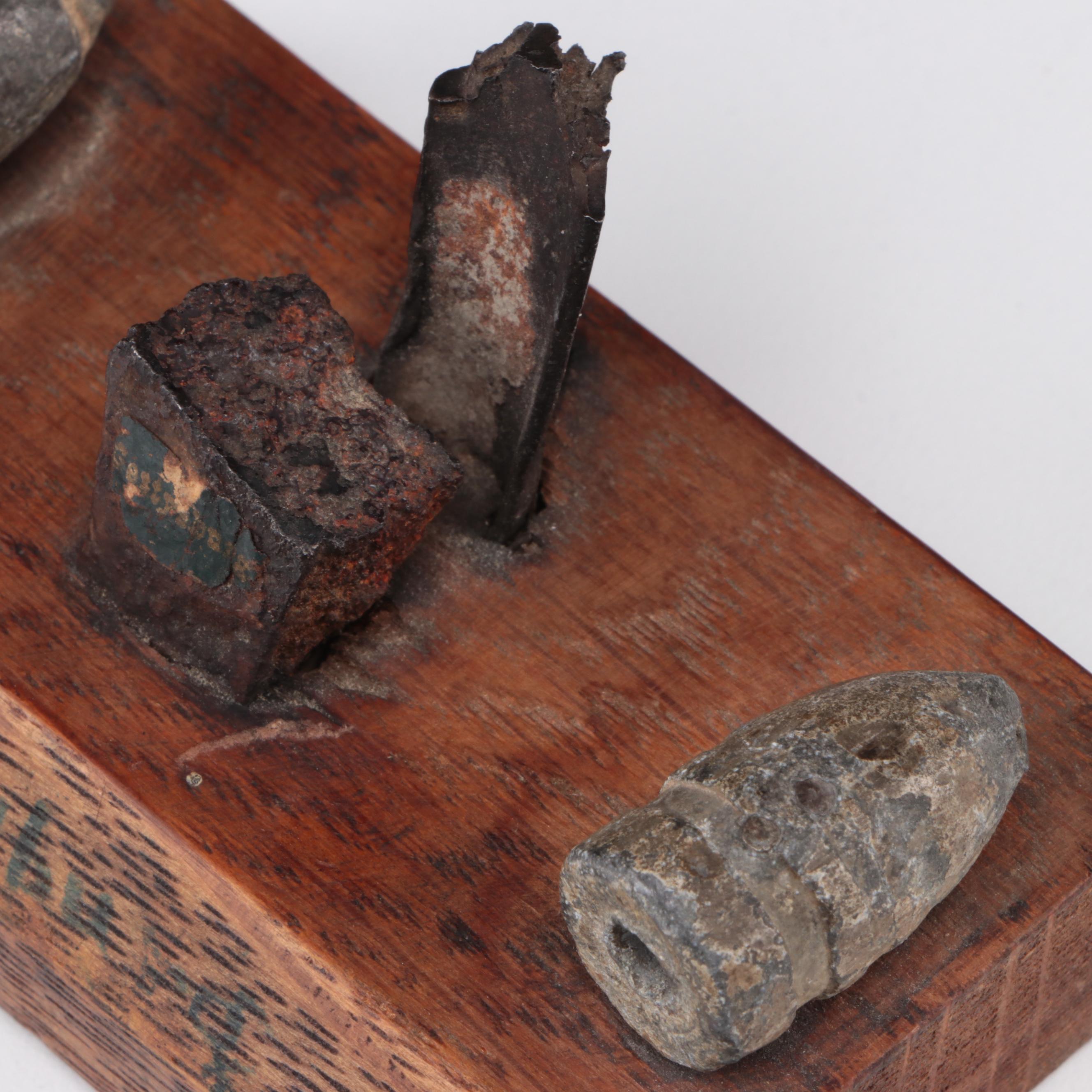 Civil War Era Bullet and Relic Display