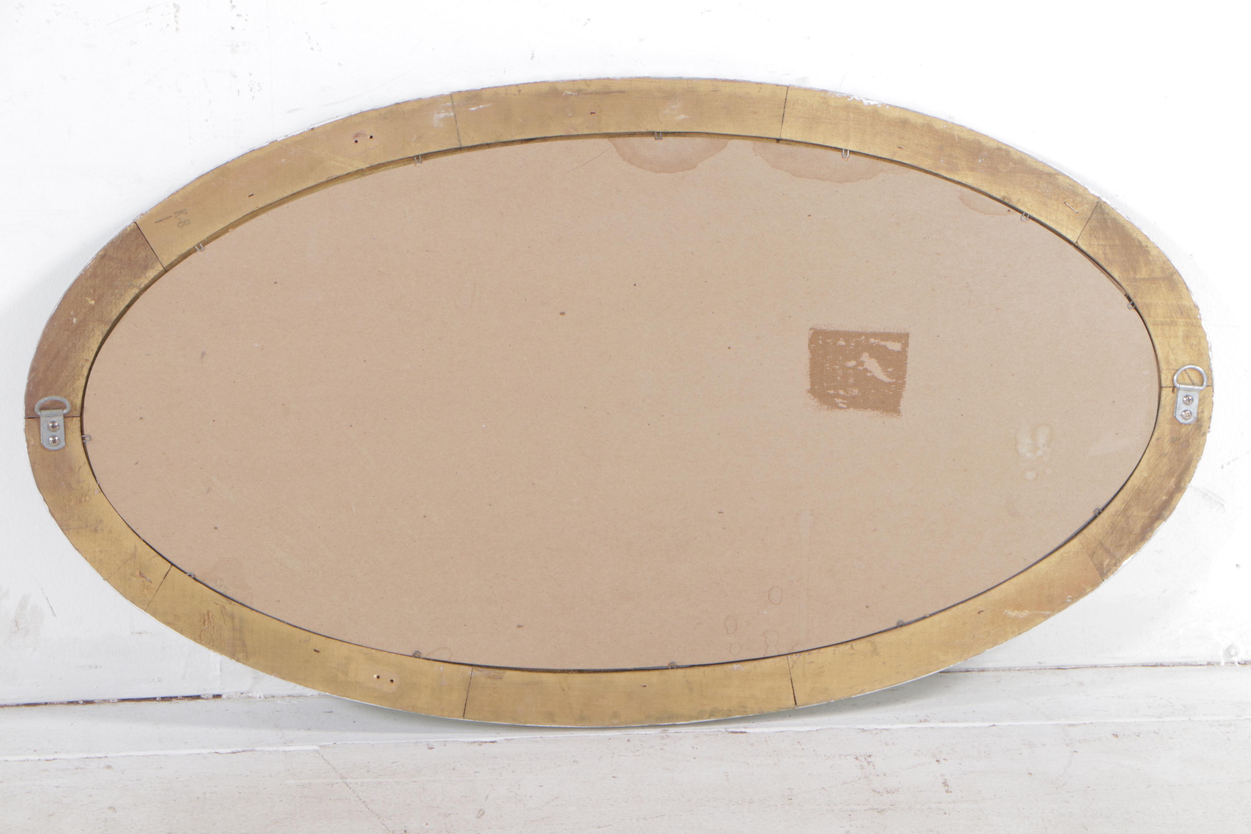 Victorian Style Painted Oval Framed Wall Mirror, 20th Century