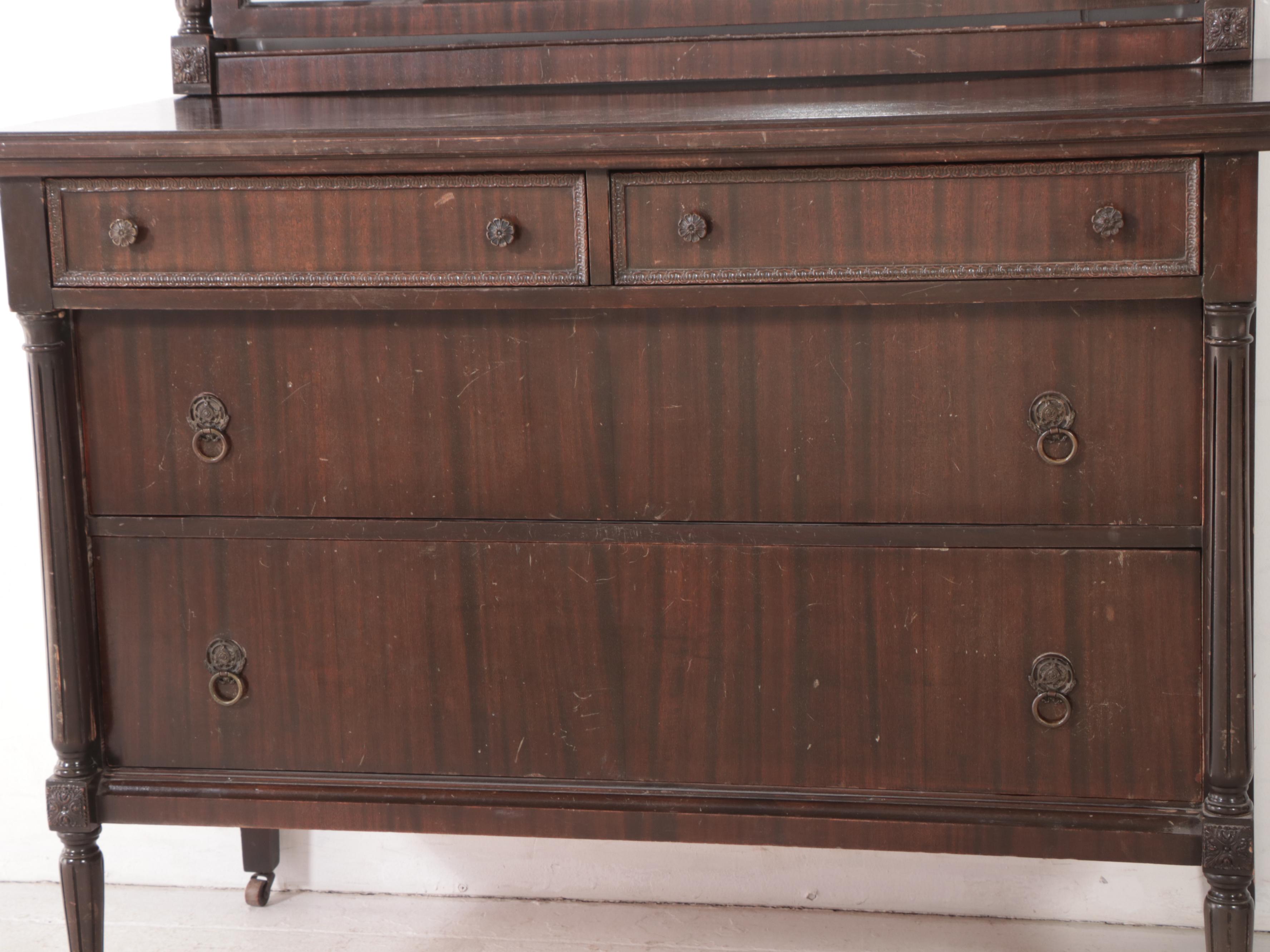 Neoclassical Style Mahogany Four-Drawer Dresser, Early 20th Century