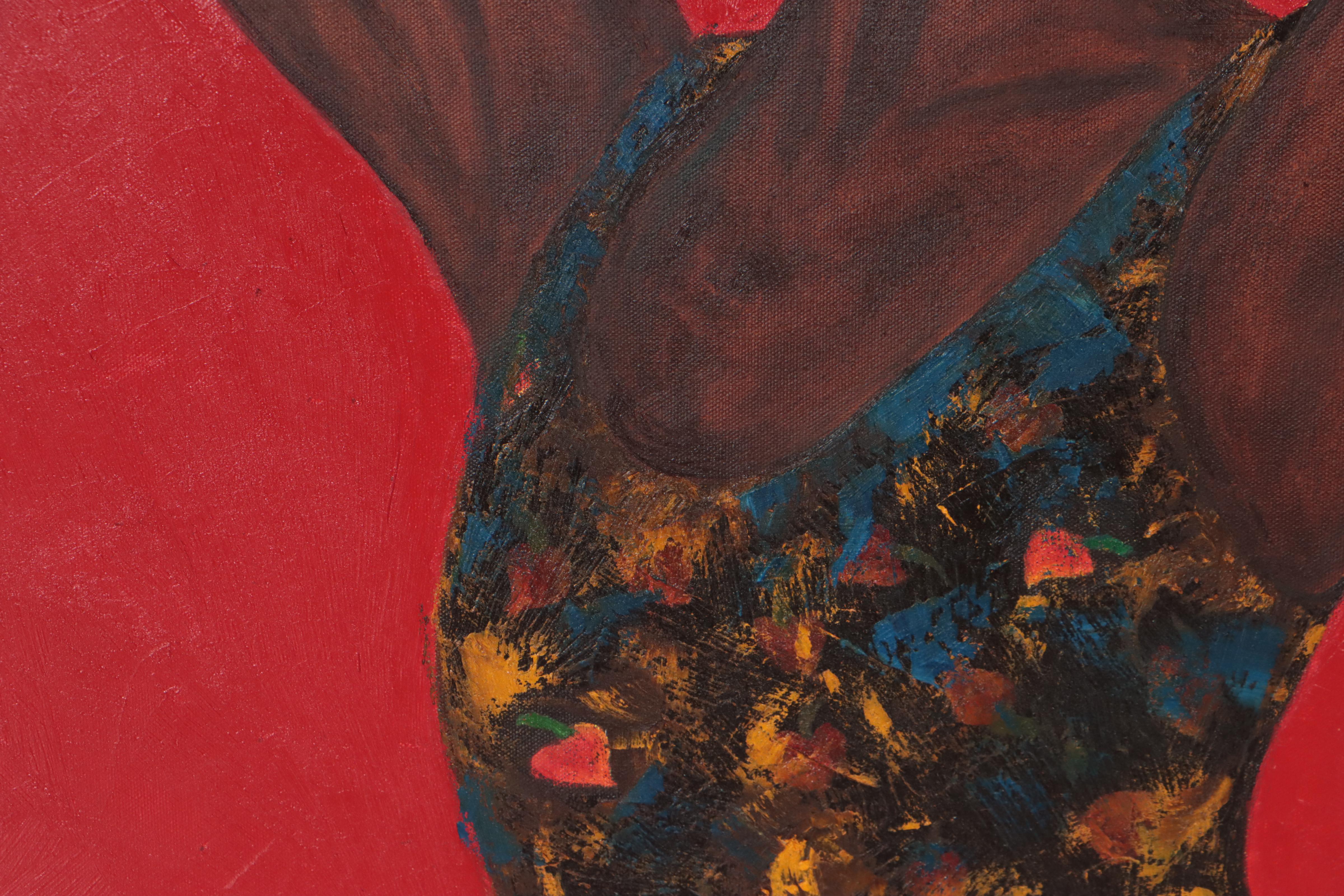 Oluwakemi Omowaire Oil Painting "Solace," 21st Century