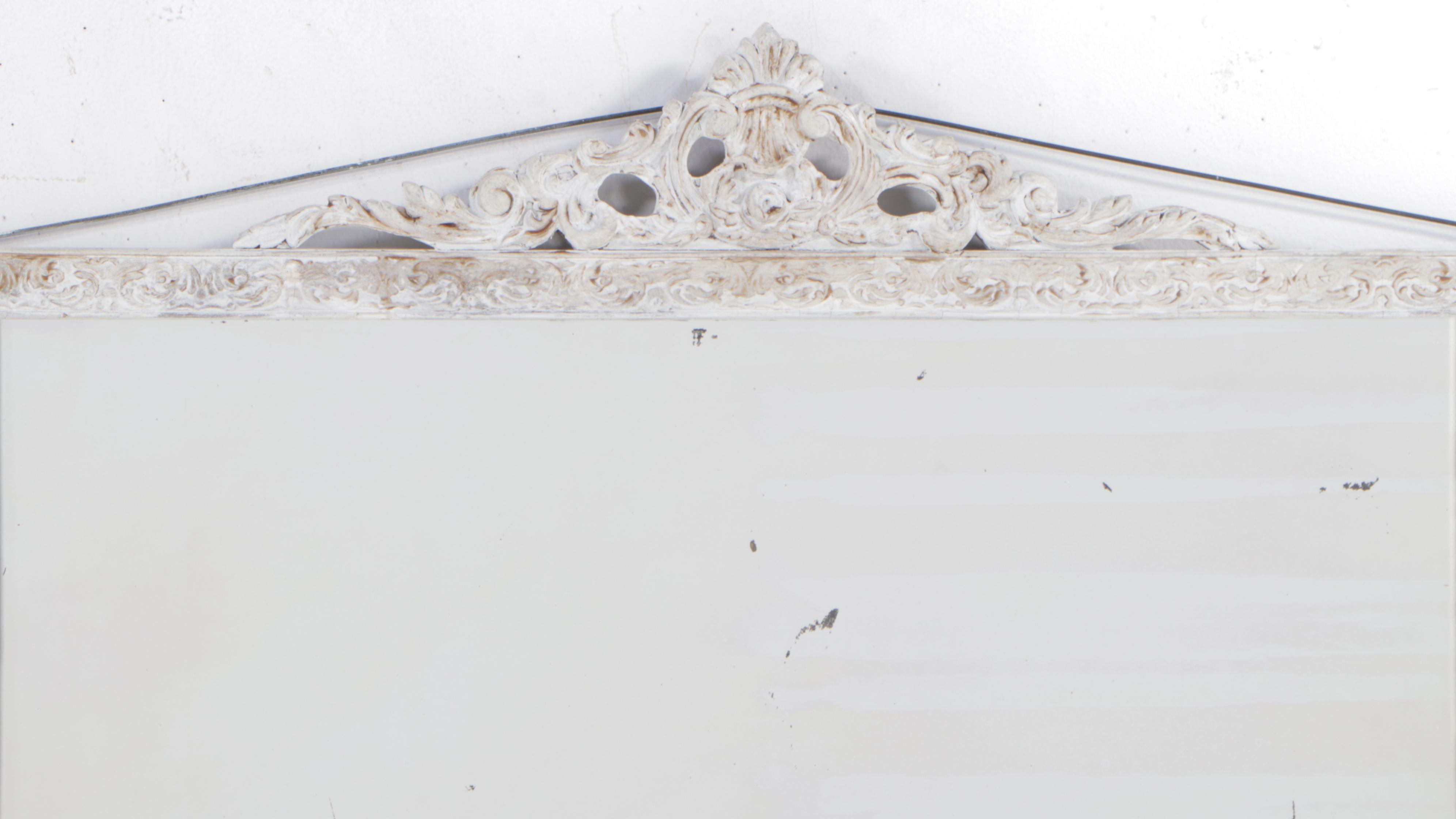 Rococo Revival White-Painted Overmantel Mirror, Early 20th Century