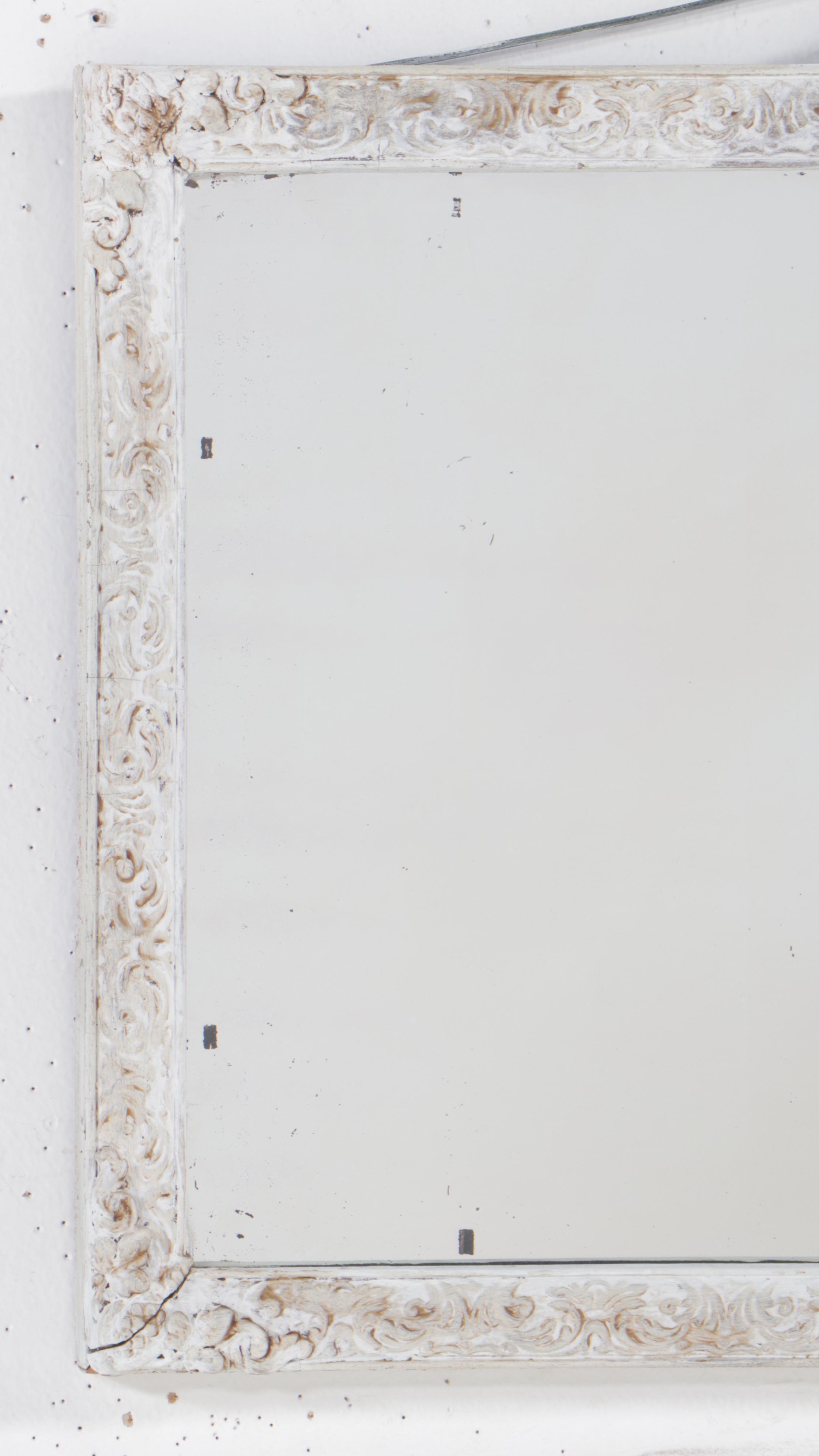 Rococo Revival White-Painted Overmantel Mirror, Early 20th Century