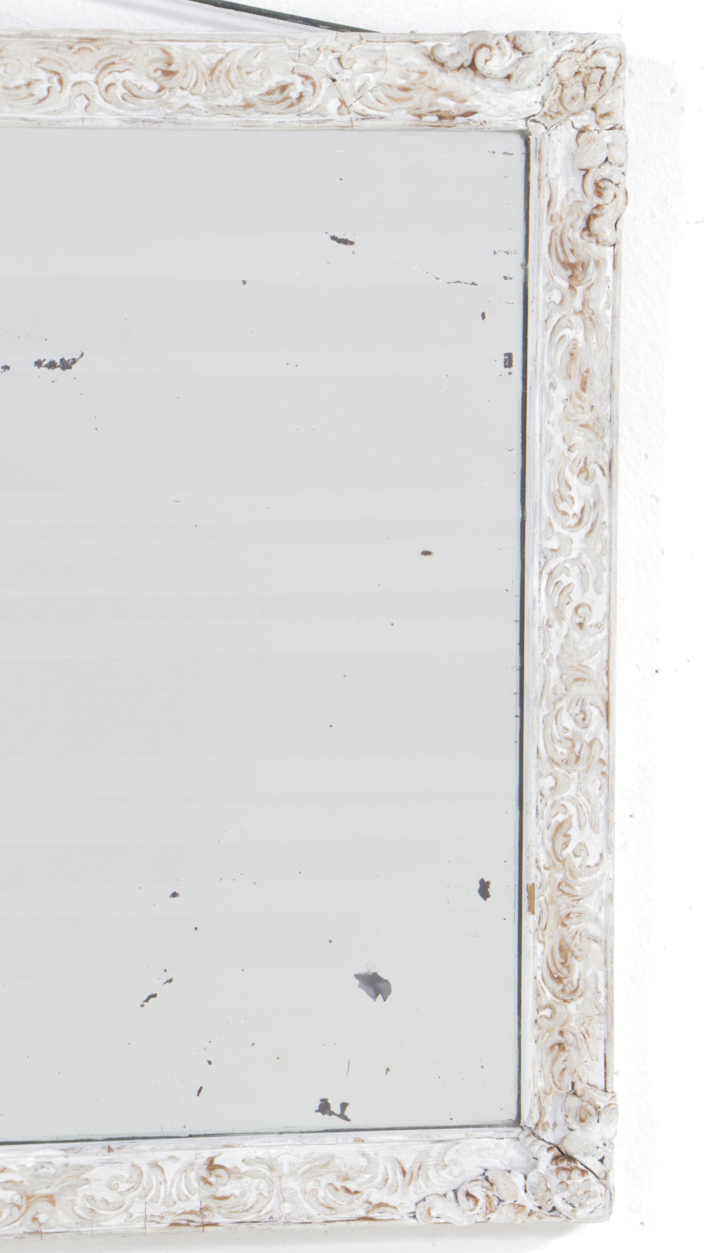 Rococo Revival White-Painted Overmantel Mirror, Early 20th Century