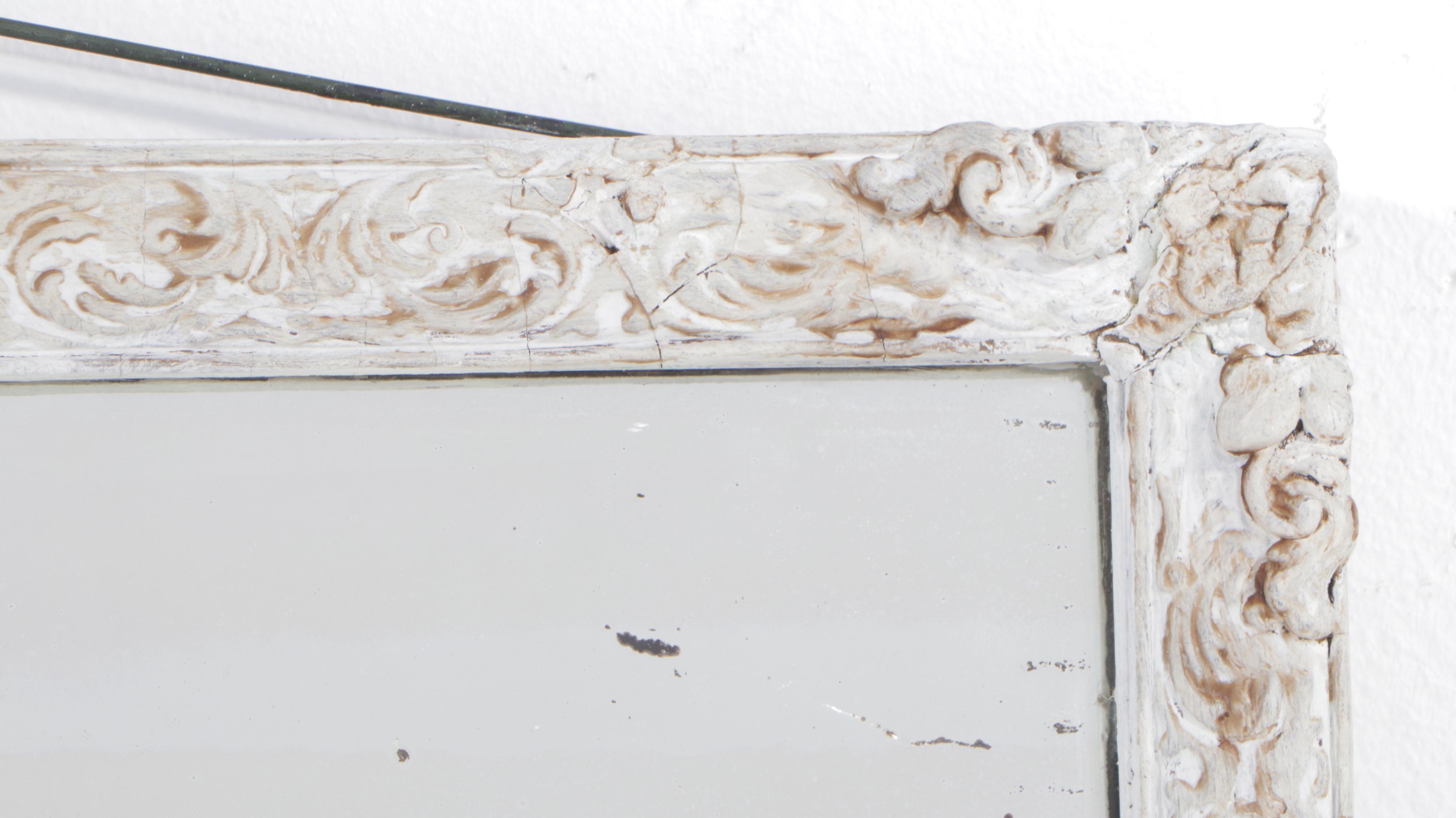 Rococo Revival White-Painted Overmantel Mirror, Early 20th Century