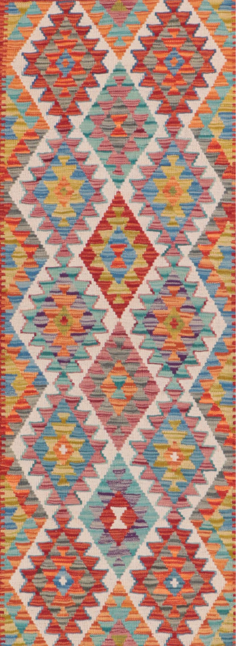 2'8 x 6'7 Handwoven Pakistani Kilim Carpet Runner