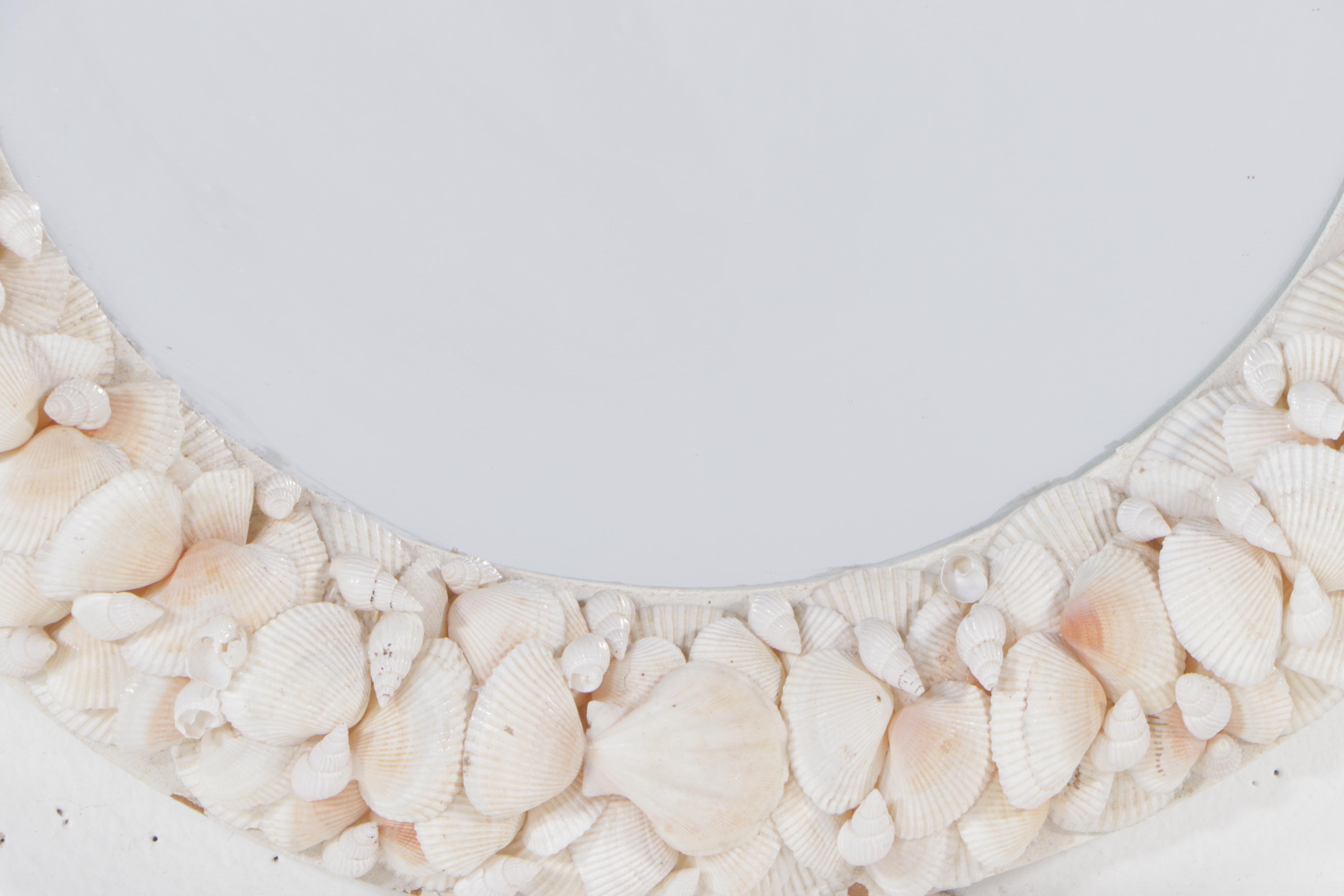 Coastal Accents Oval Seashell Studded Wall Mirror