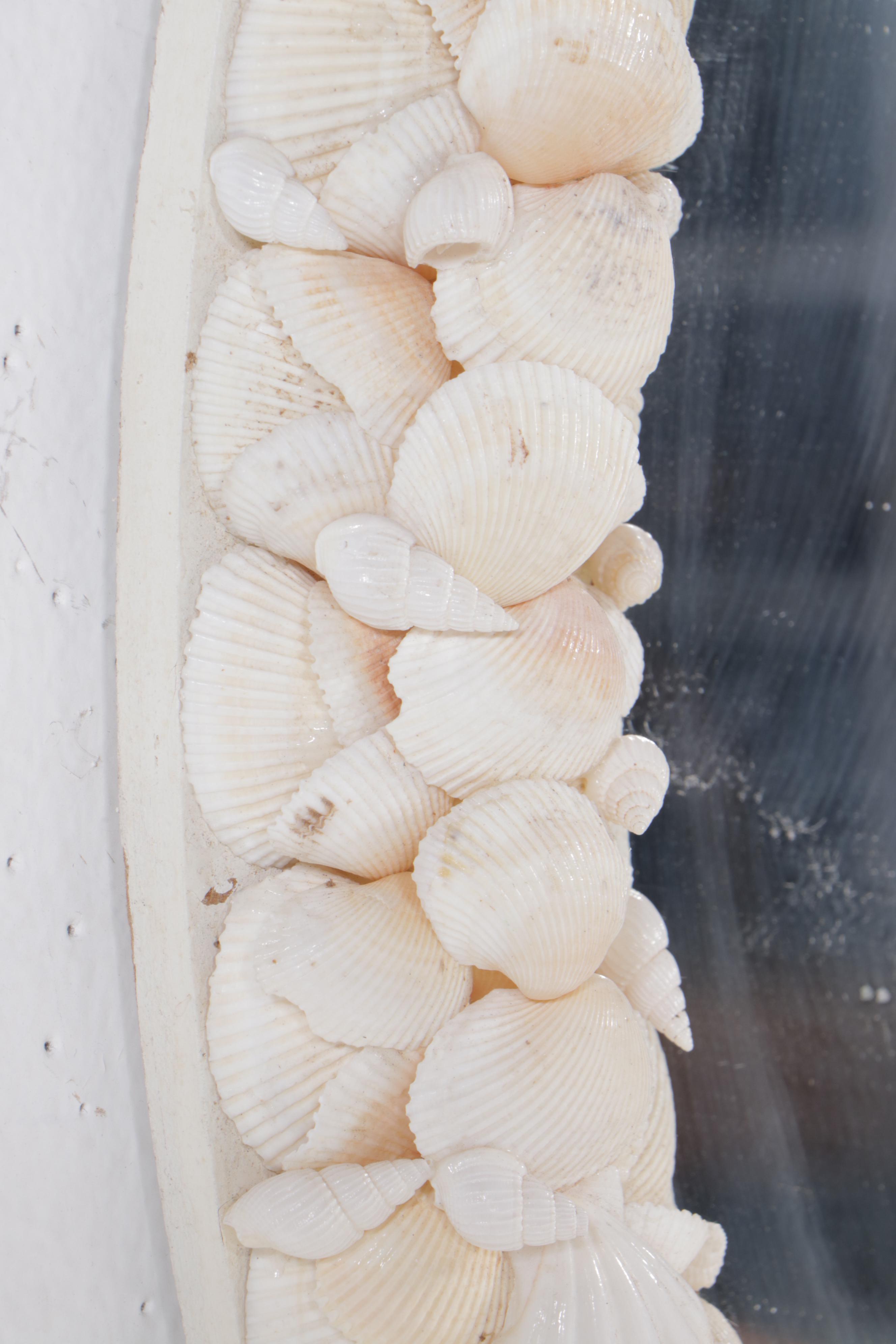 Coastal Accents Oval Seashell Studded Wall Mirror