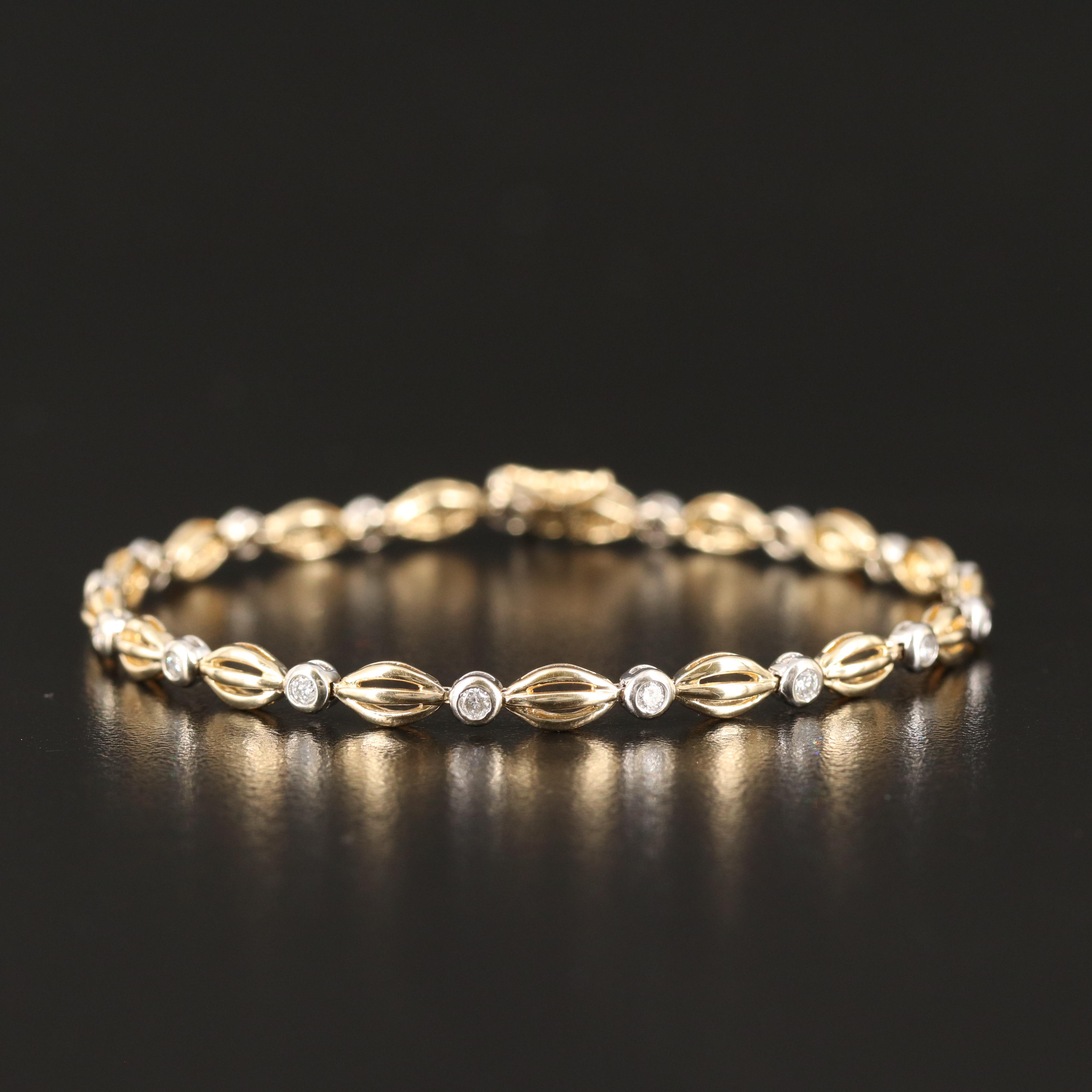 14K 0.50 CTW Diamond Line Bracelet