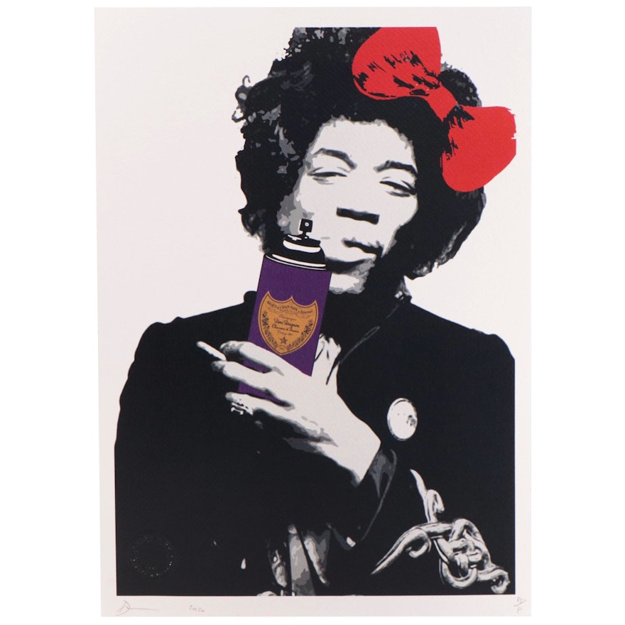 Death NYC Pop Art Graphic Print of Jimi Hendrix, 2020