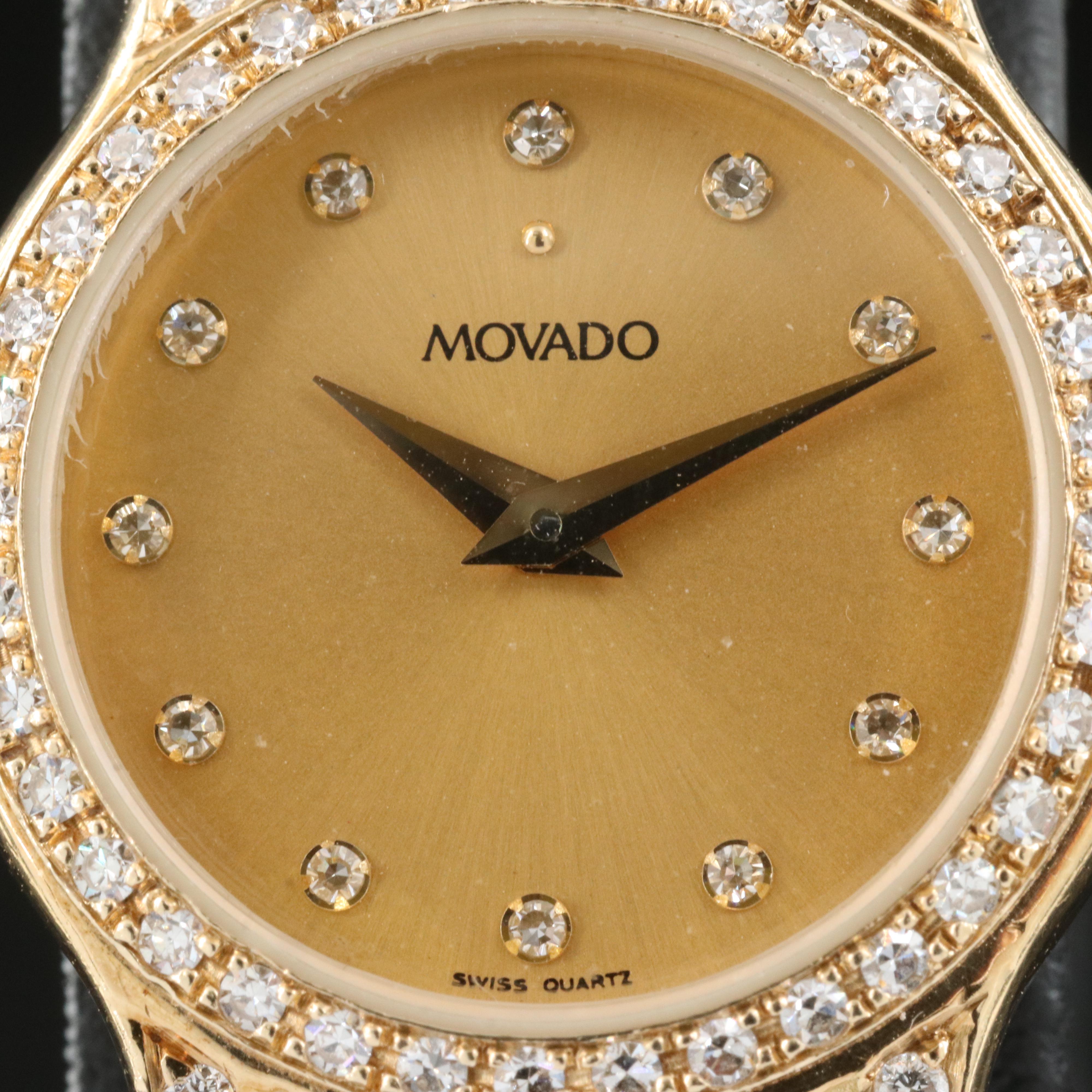 14K Movado Quartz Watch with Diamonds