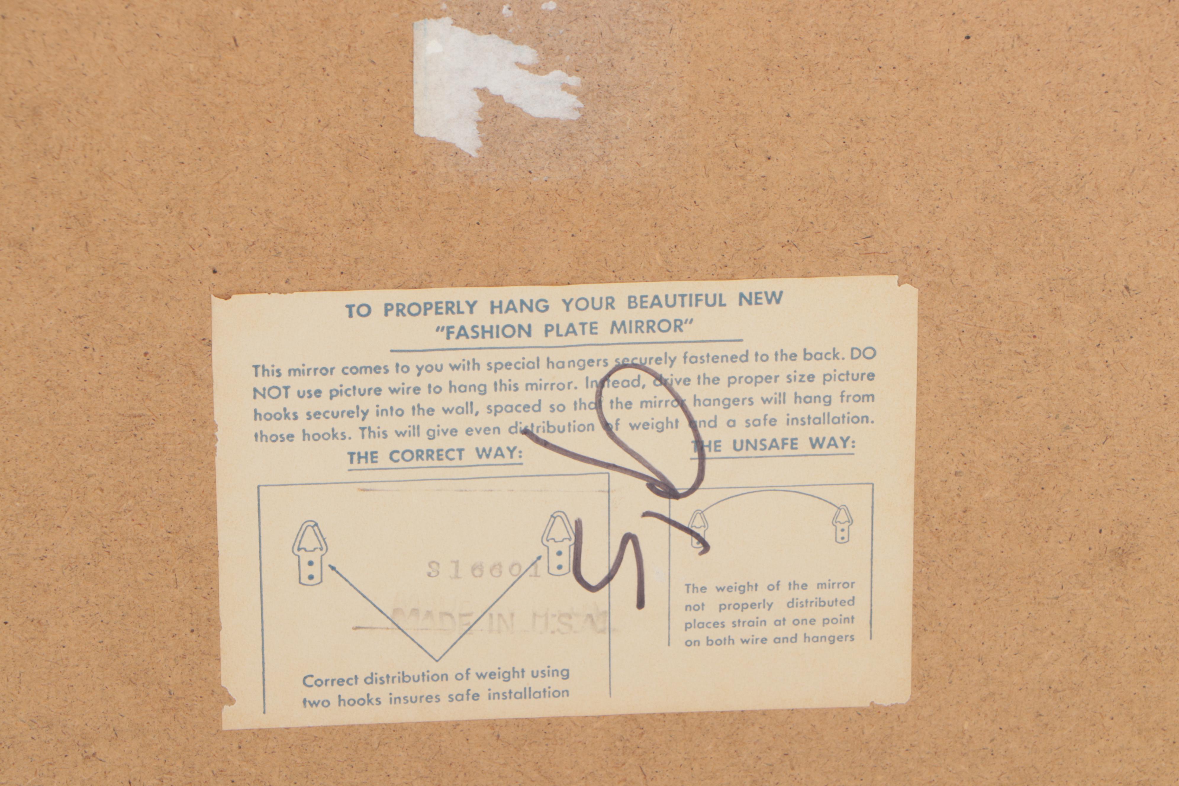 Rococo Style Pickled Wood Finish Wall Mirror, Late 20th Century